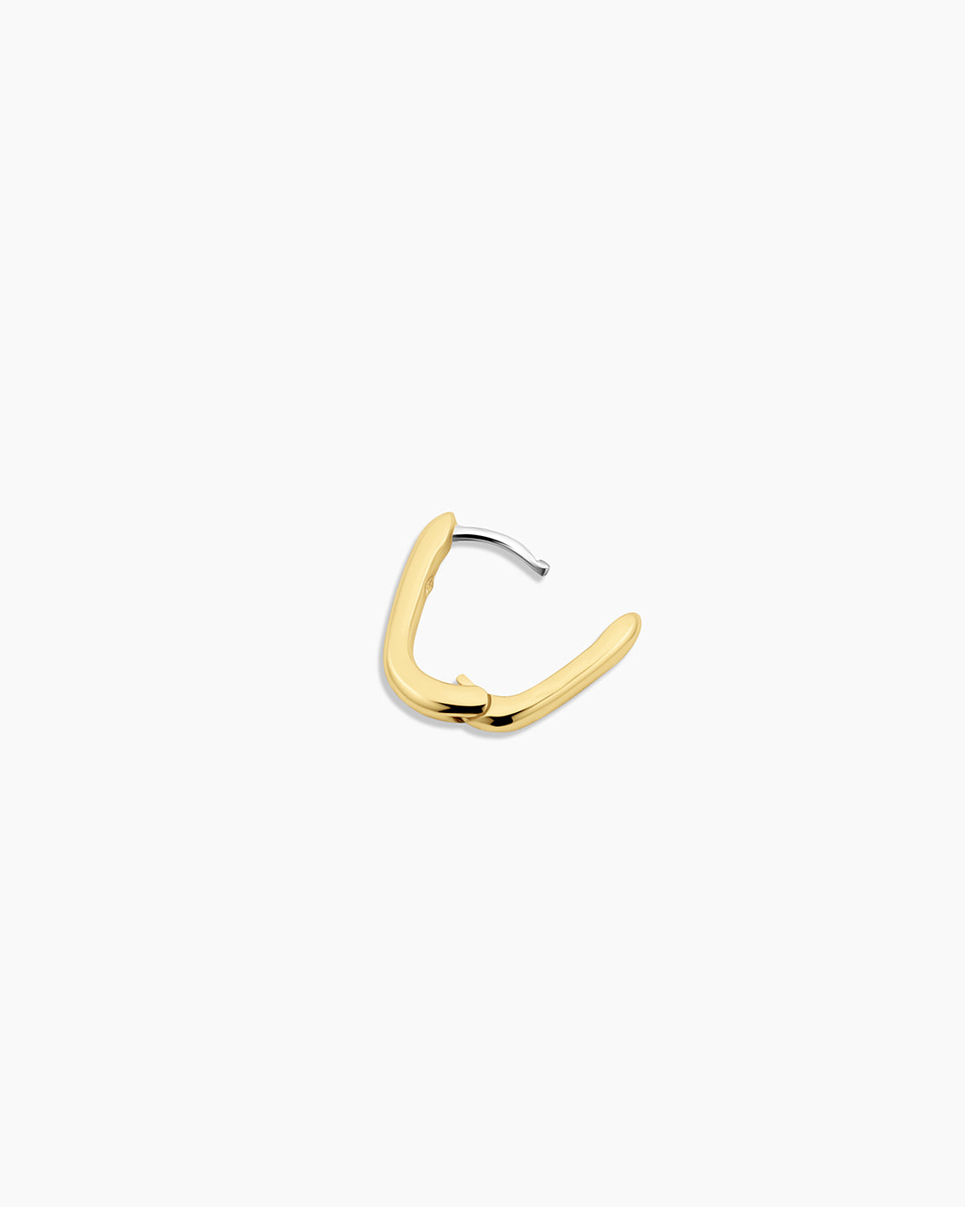 Lou Link Single Huggie Earrings - Minimalist Gold Hoop Earrings for Women, Dainty Everyday Jewelry - Perfect for Work, Date Night & Casual Outings