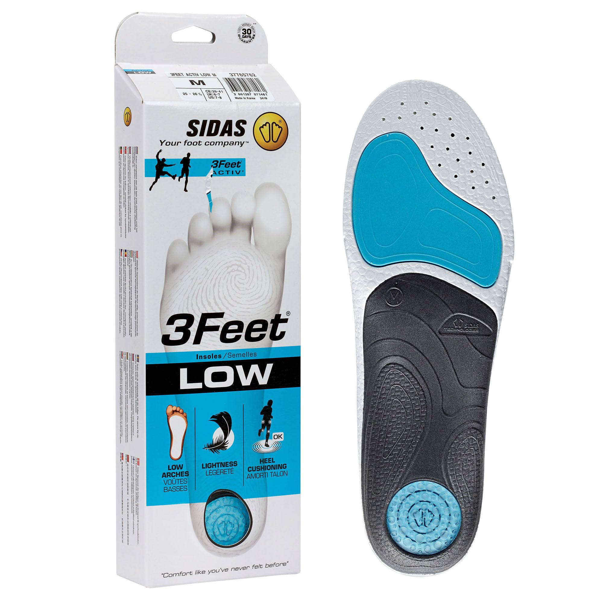 SIDAS Unisex Lightweight Breathable Sports Insoles - Dynamic Forefoot Flex & Enhanced Heel Cushioning for Running, Hiking, Basketball & Multi-Sport Activities - Year-Round Comfort & Support