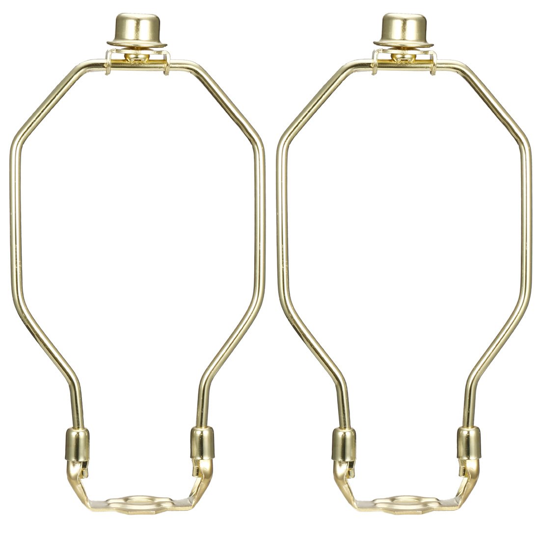 8 Inch Polished Brass Lamp Harp Finial Holder Set - 2Pcs for Table & Floor Lamps - Perfect for Living Room, Bedroom, and Office Lighting Decor