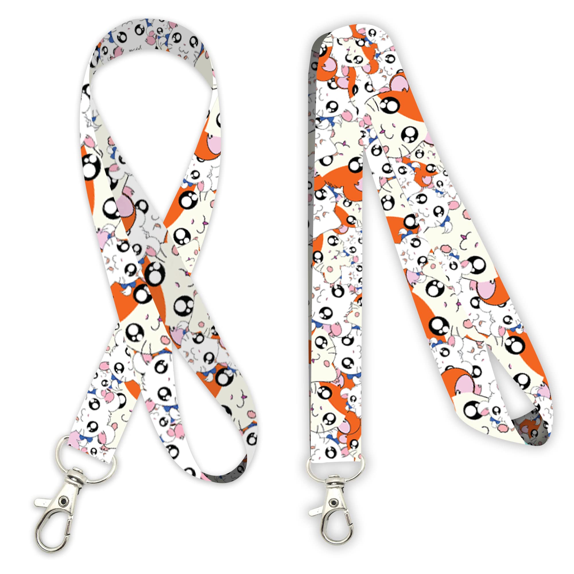 Cute Hamtaro Bijou Hamster Lanyard Keychain for Keys, ID Badges & Work Accessories - Perfect for Anime Fans, Kawaii Collectors & Office Use