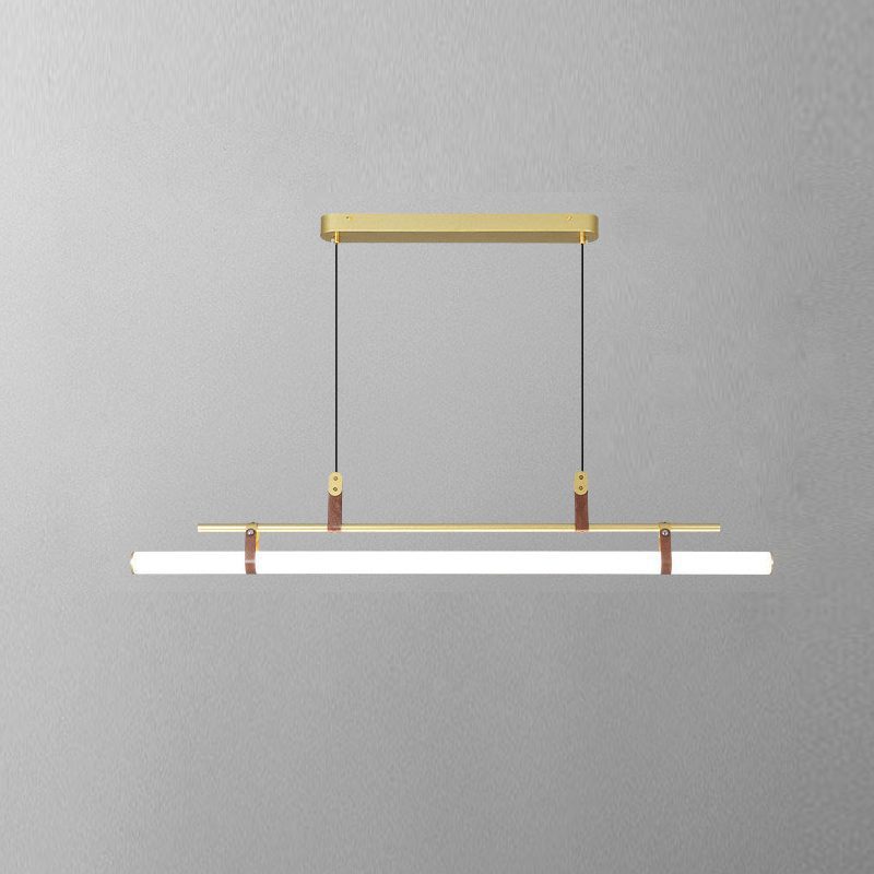 Modern Eden Linear Pendant Light - Sleek Minimalist Hanging Fixture for Kitchen Island, Dining Room & Bedroom Lighting - Adjustable LED Chandelier for Contemporary Home Decor