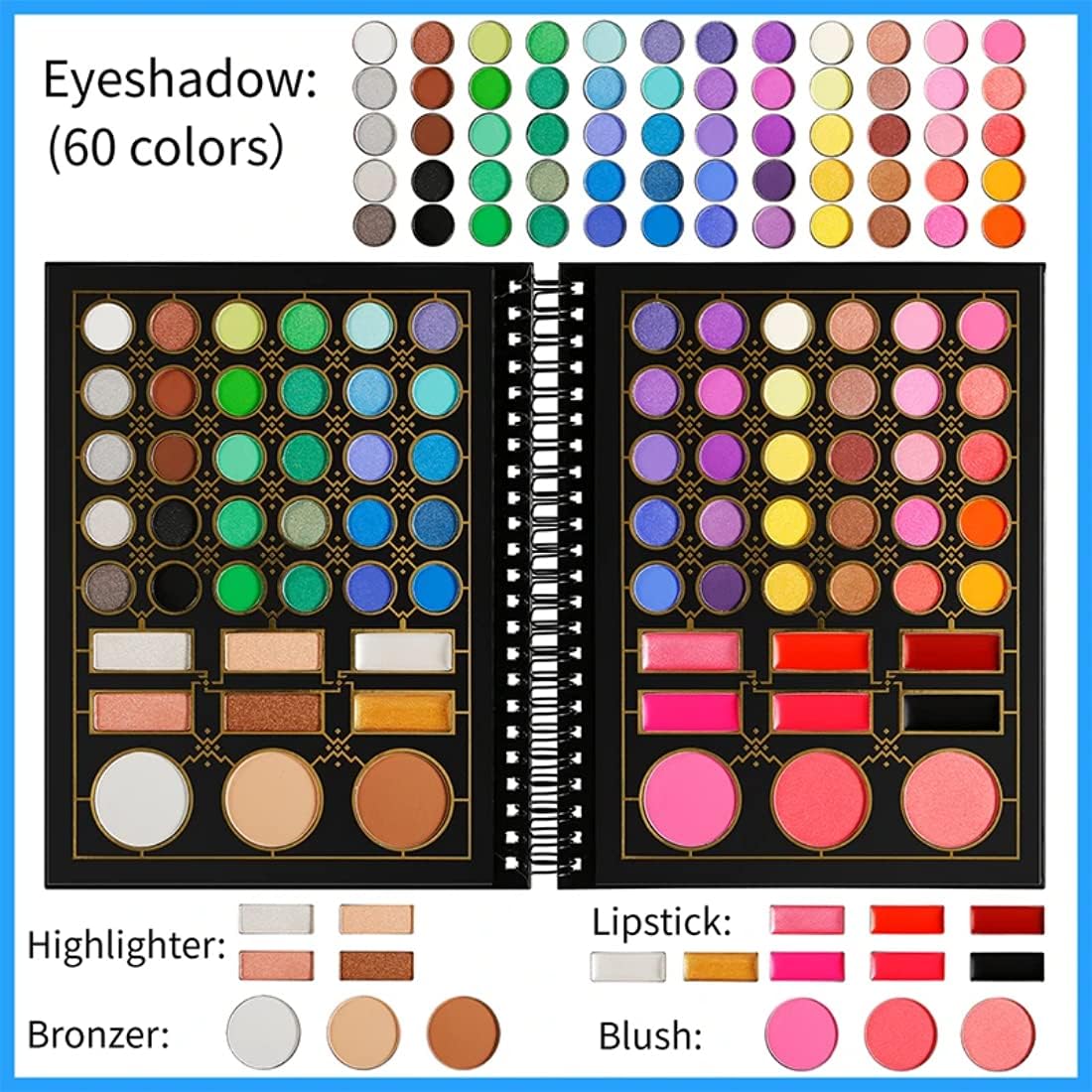 NAILSBAR NEW 78 Colors Makeup Palette - Eyeshadow, Blush, Highlighter & Lip Gloss Kit | Professional Cosmetic Set for Daily Makeup, Party & Special Occasions