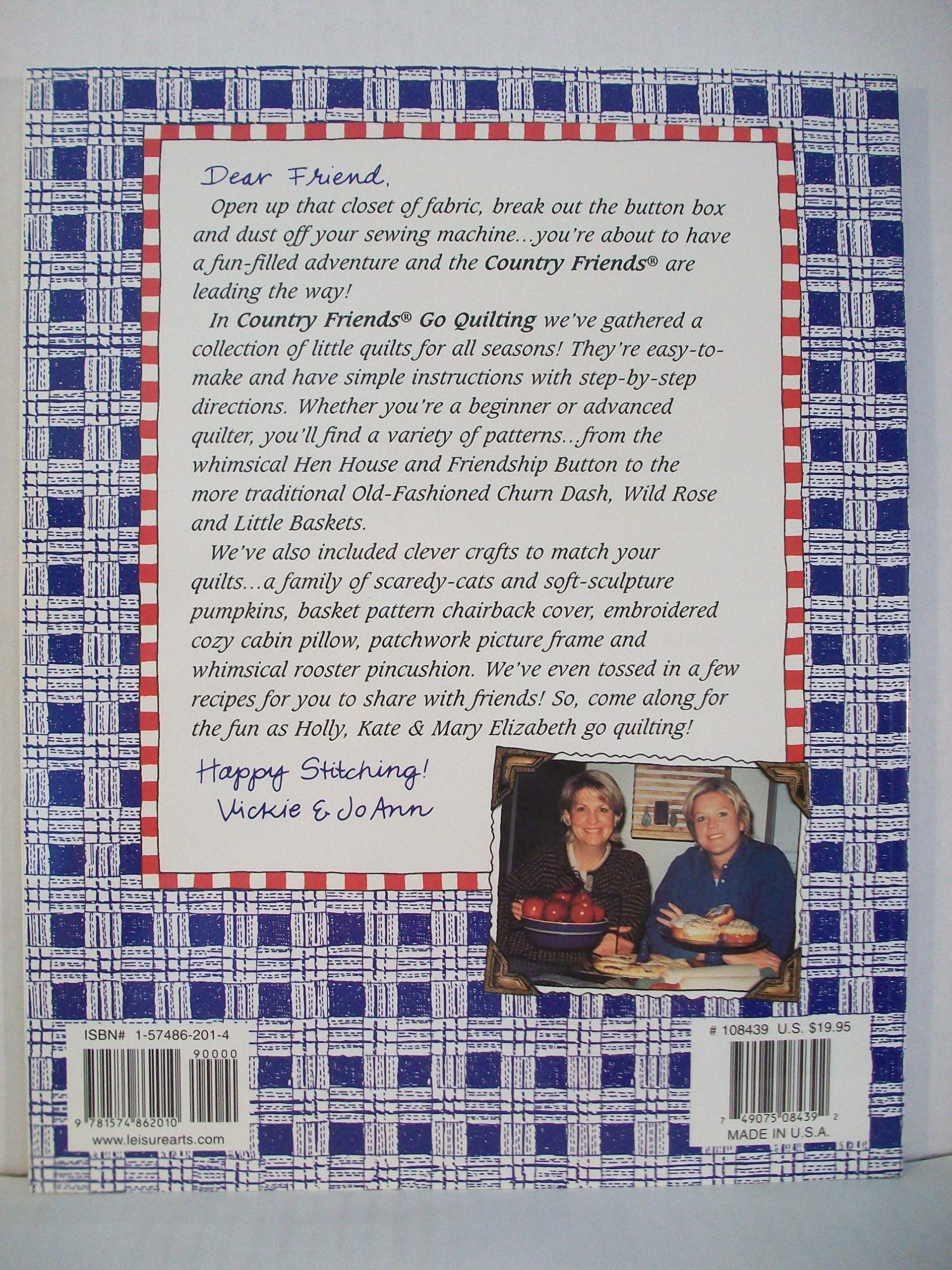 Gooseberry Patch Country Friends Go Quilting Book - Country Style Quilting Patterns & Projects for Beginners to Advanced | Perfect for DIY Home Decor, Gifts & Crafting Parties