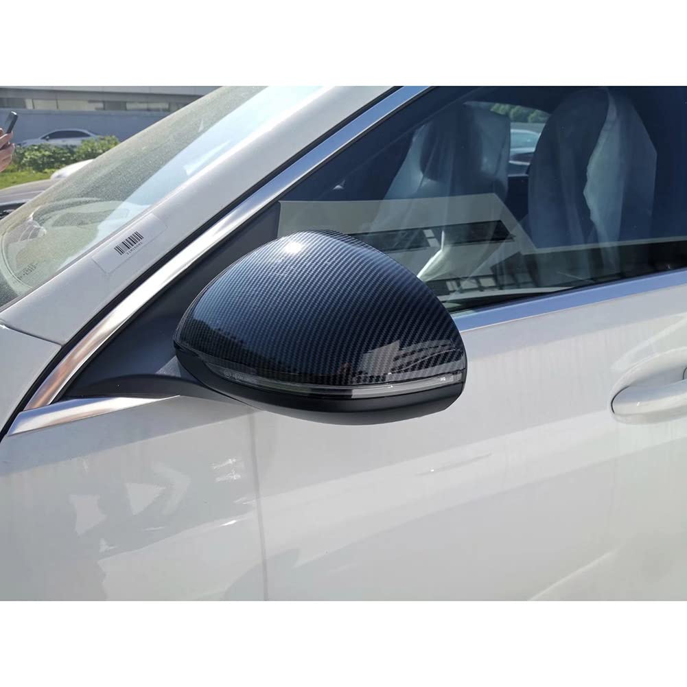 Mercedes-Benz C-Class C300 C200 C220d AMG Rear View Mirror Cover 2022-2023 - ABS Carbon Fiber Pattern Mirror Guard Trim - Perfect for Car Protection & Style Enhancement