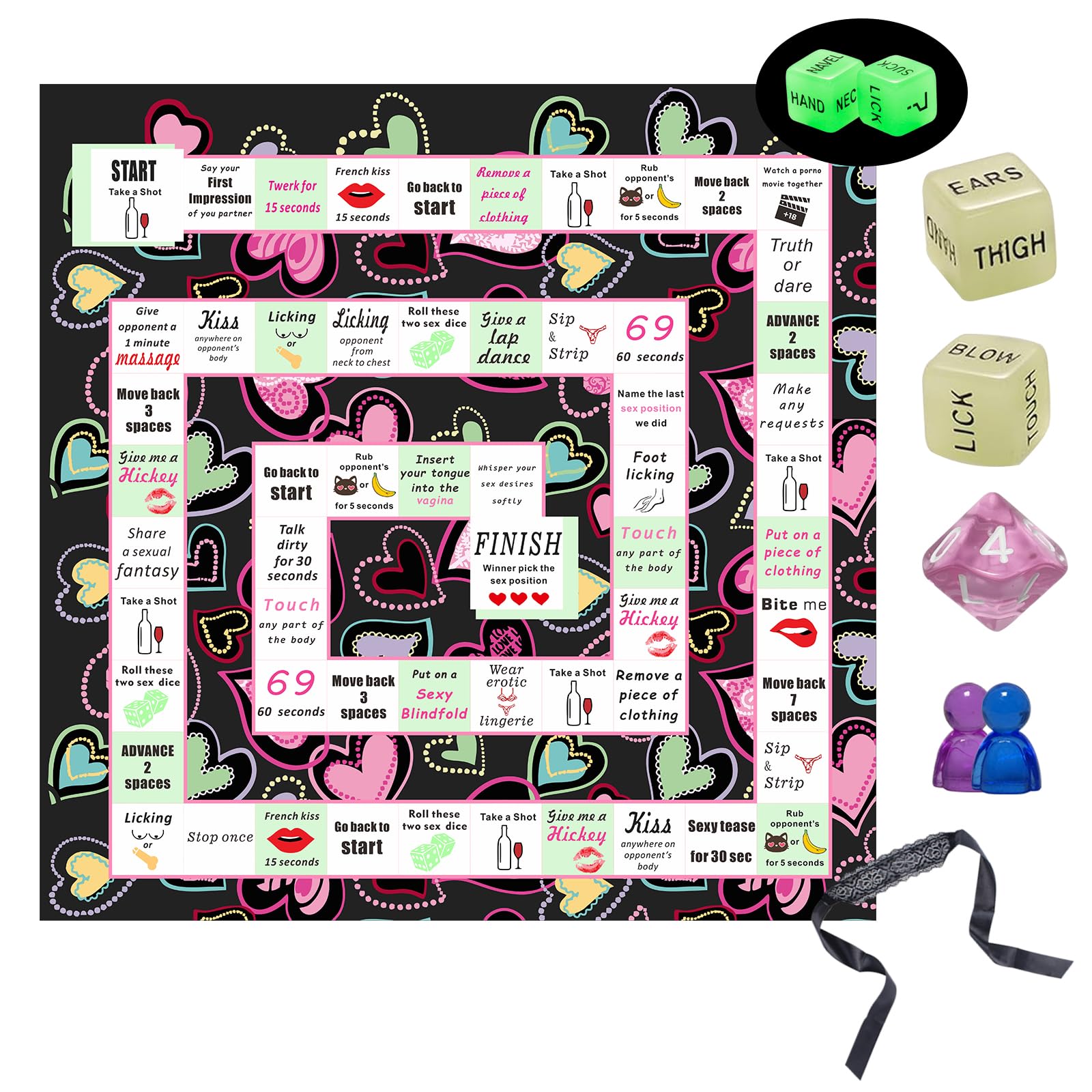 Romantic Couple Board Game for Date Night - Fun Sex Dice Game for 2 Players | Enhance Intimacy & Spice Up Your Relationship | Perfect for Anniversary Gifts, Valentine's Day & Romantic Evenings