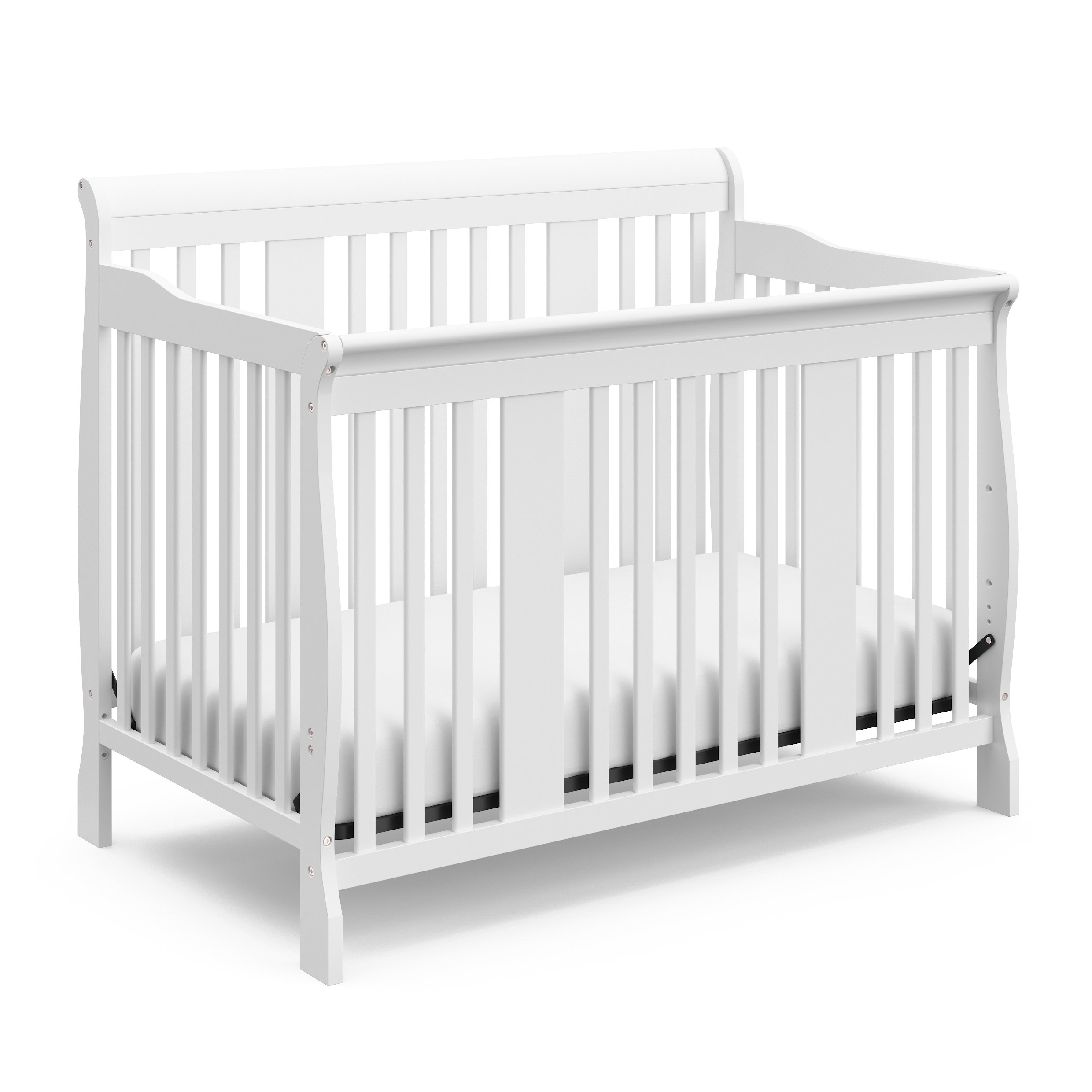 Storkcraft Tuscany 4-in-1 Convertible Crib in White | Toddler Bed, Daybed & Full Size Bed Conversion | 3-Level Adjustable Height | Nursery & Kids Room Furniture (Mattress Not Included) | Perfect for Newborns to Teens Growing Needs