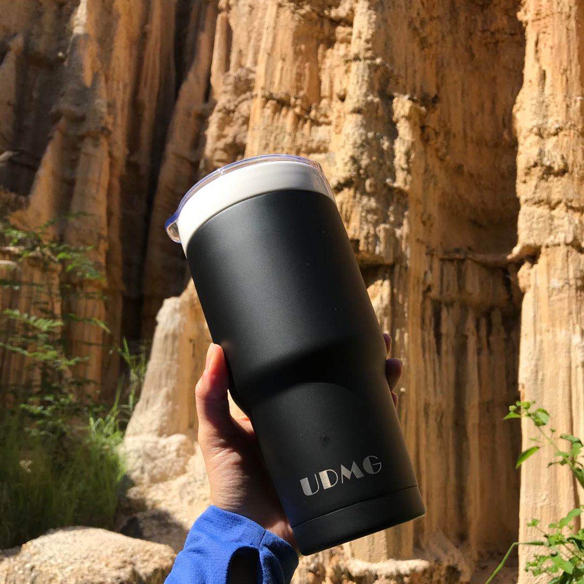 Premium Stainless Steel Vacuum Insulated Coffee Tumbler with Ceramic Lining - 24oz Venti Size, Leak-Proof & Temperature Control (Dark Navy) - Perfect for Travel, Office & Outdoor Adventures