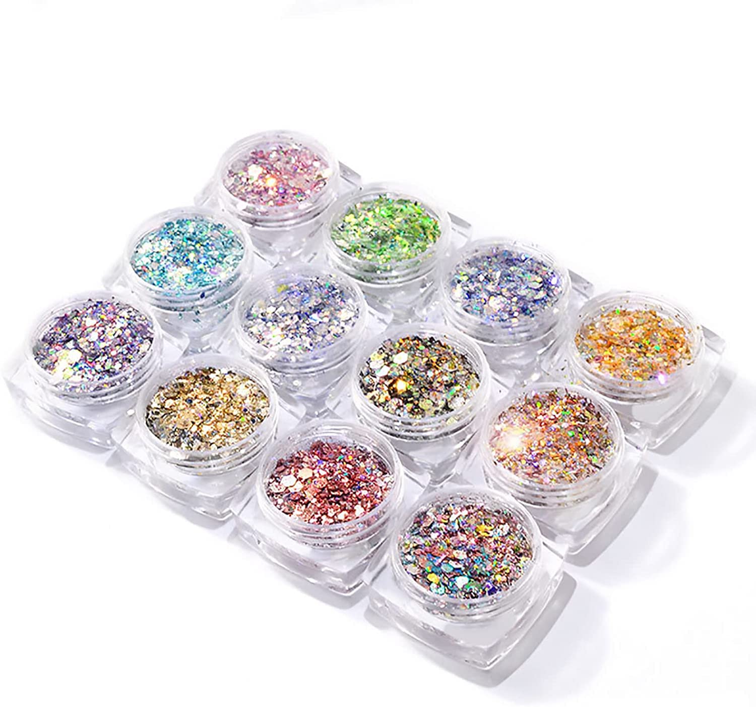 **Mclear Extra Fine Glitter Powder for Resin Art - 12 Colors Set | Epoxy Resin, Nails, Tumbler, Candle & Body Art | Non-Toxic Craft Glitter for DIY, Cosmetics & Hair Decoration**    *(Perfect for Resin Jewelry, Nail Art, Tumblers, Candles, Face/Body Glitter & Creative Crafts!)*