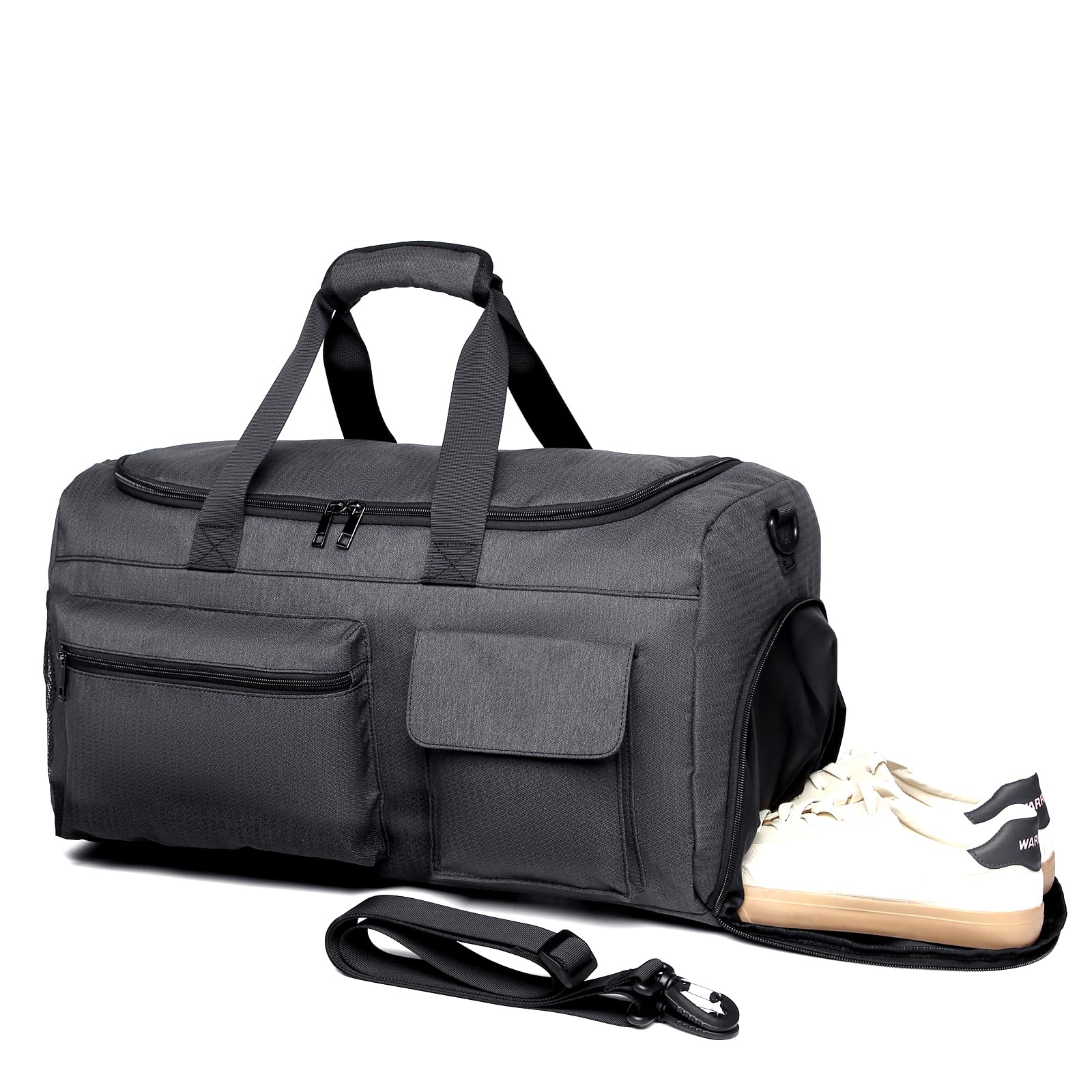 **Men's Large Gym & Travel Duffle Bag with Wet Pocket & Shoe Compartment - Black | Perfect for Workouts, Weekend Trips & Overnight Travel**
