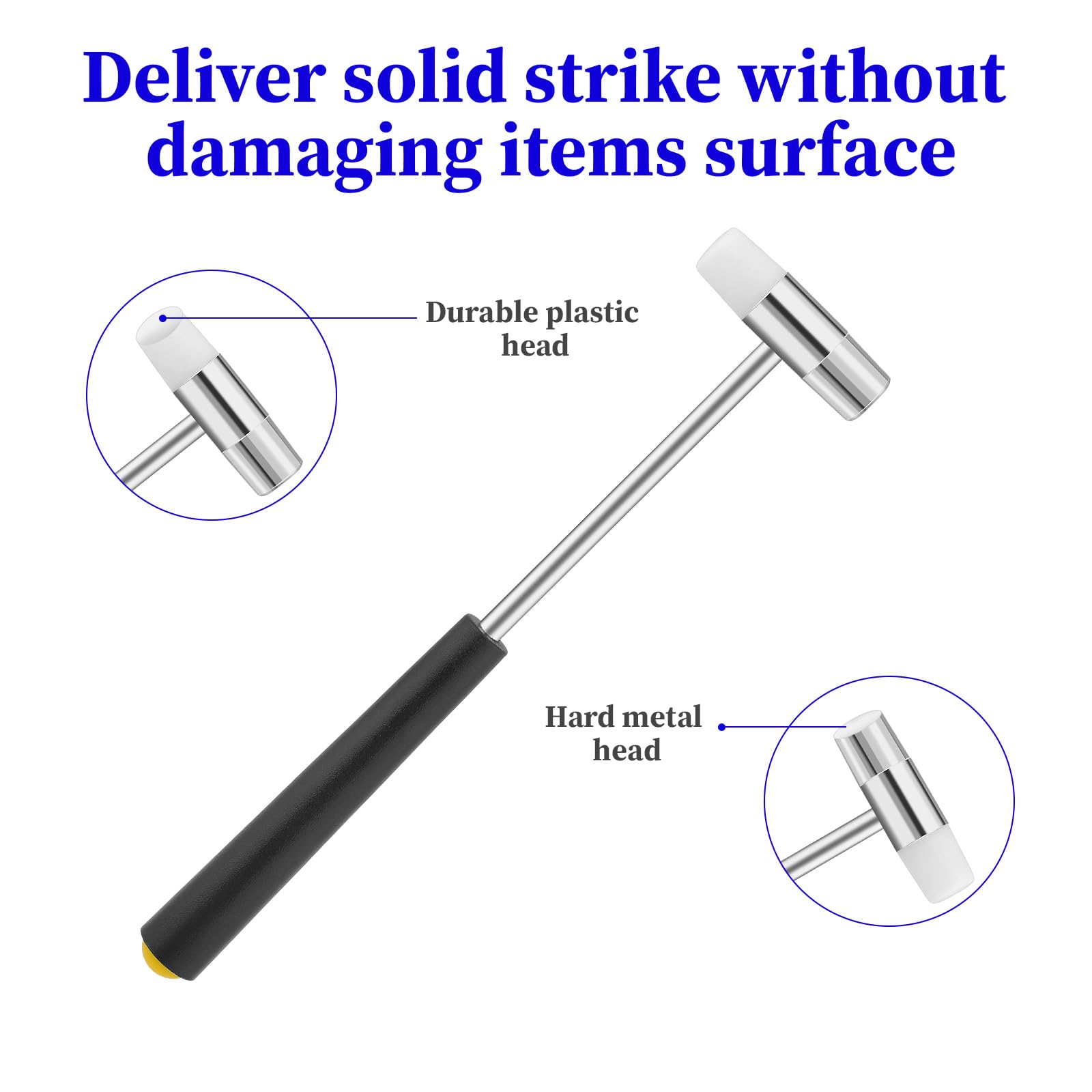 Dual Head Mini Hammer - 6.88 Inch Lightweight Plastic & Metal Jewelry Hammer for DIY Crafts, Watch Repair, Leatherworking, Woodworking & Instrument Tuning | Perfect for Home Workshops & Hobby Projects