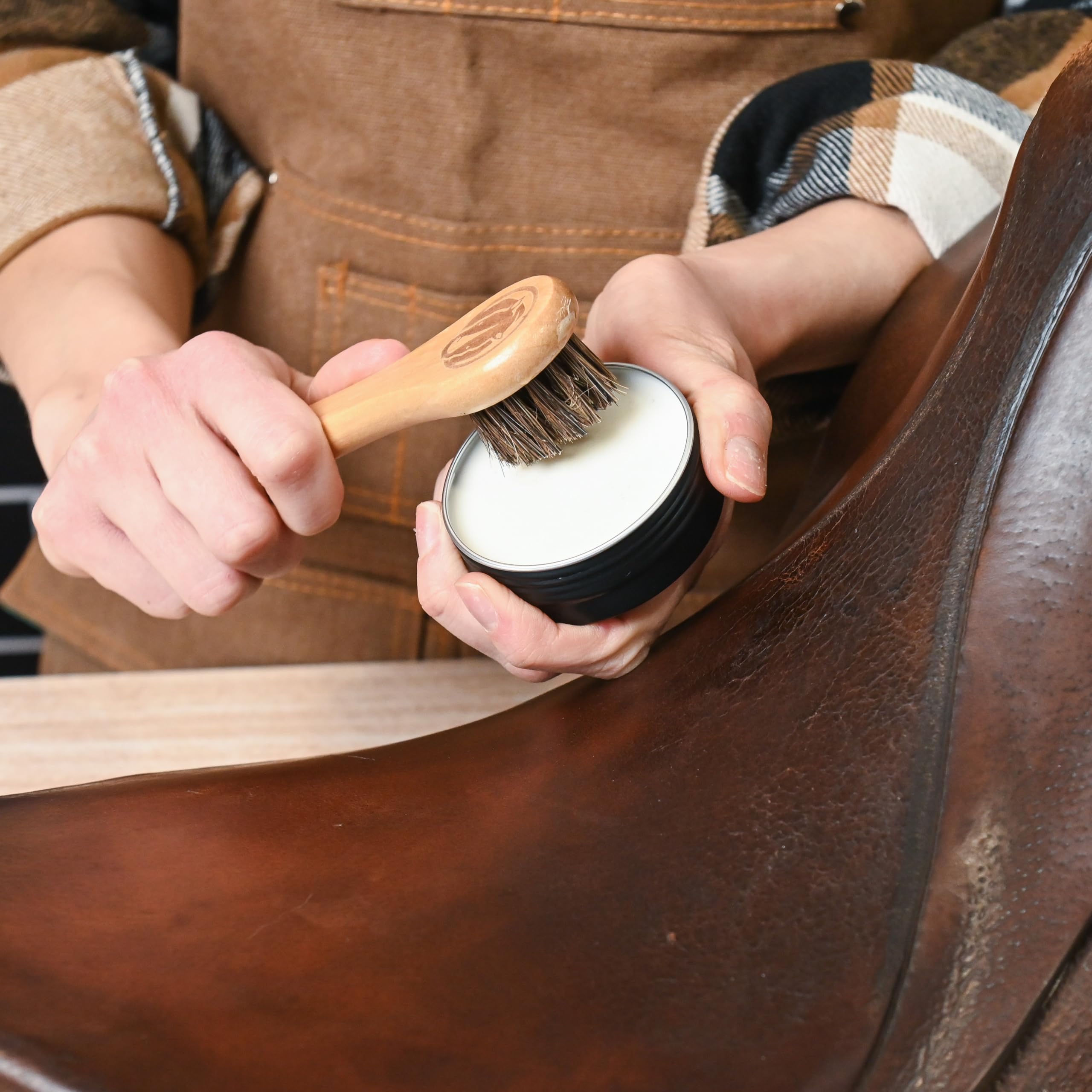 Premium Saddle Cleaning Kit (Saddle Soap, Leather Cleaner, Brushes & Cloths) - Complete Care for Saddles, Bridles, Boots, Reins & Leather Tack - Made in USA - Ideal for Equestrian Care & Leather Maintenance