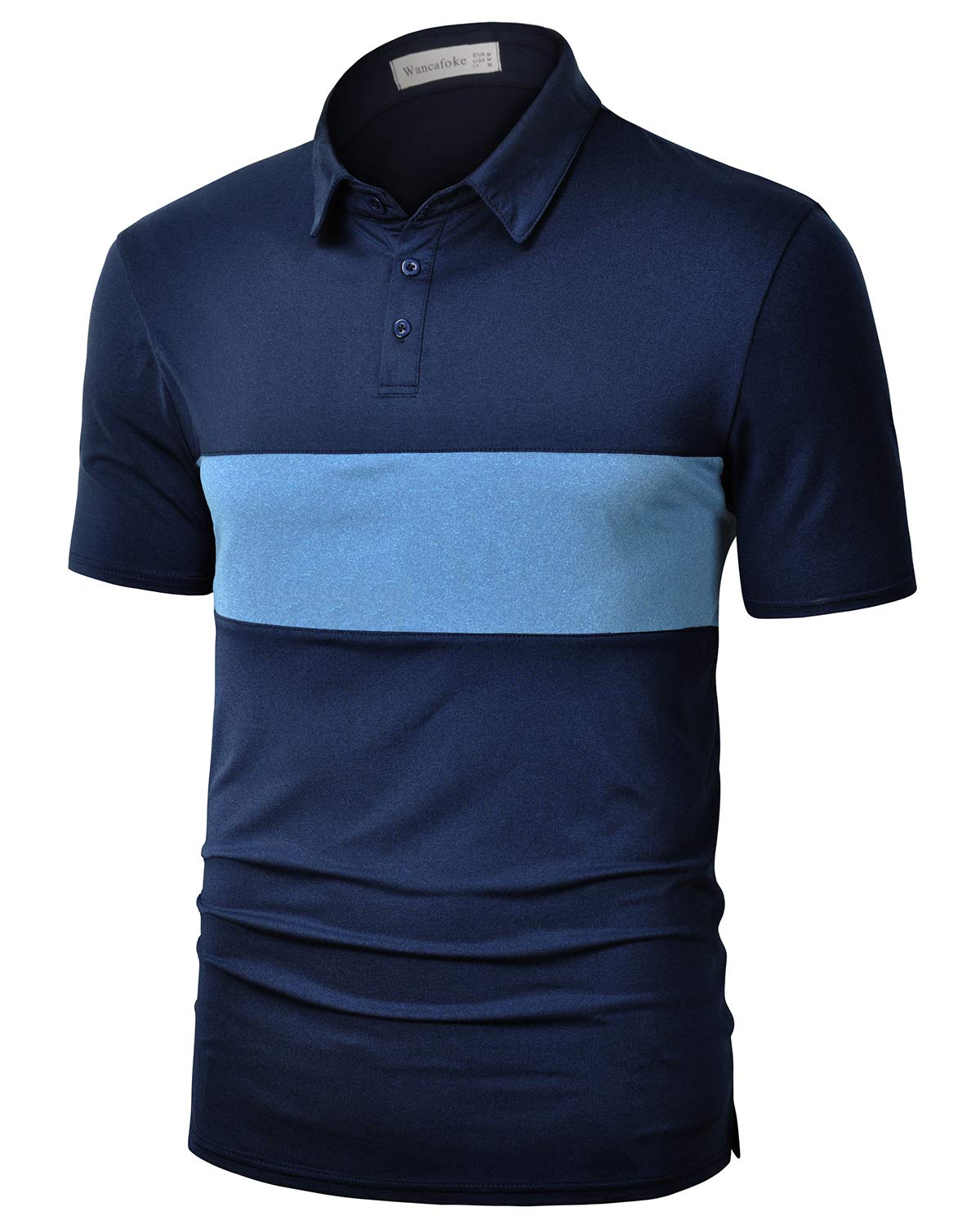 Wancafoke Men's Short Sleeve Polo Shirt - Moisture Wicking Golf Shirt with Collar - Breathable Performance T-Shirt for Casual Wear & Sports Activities