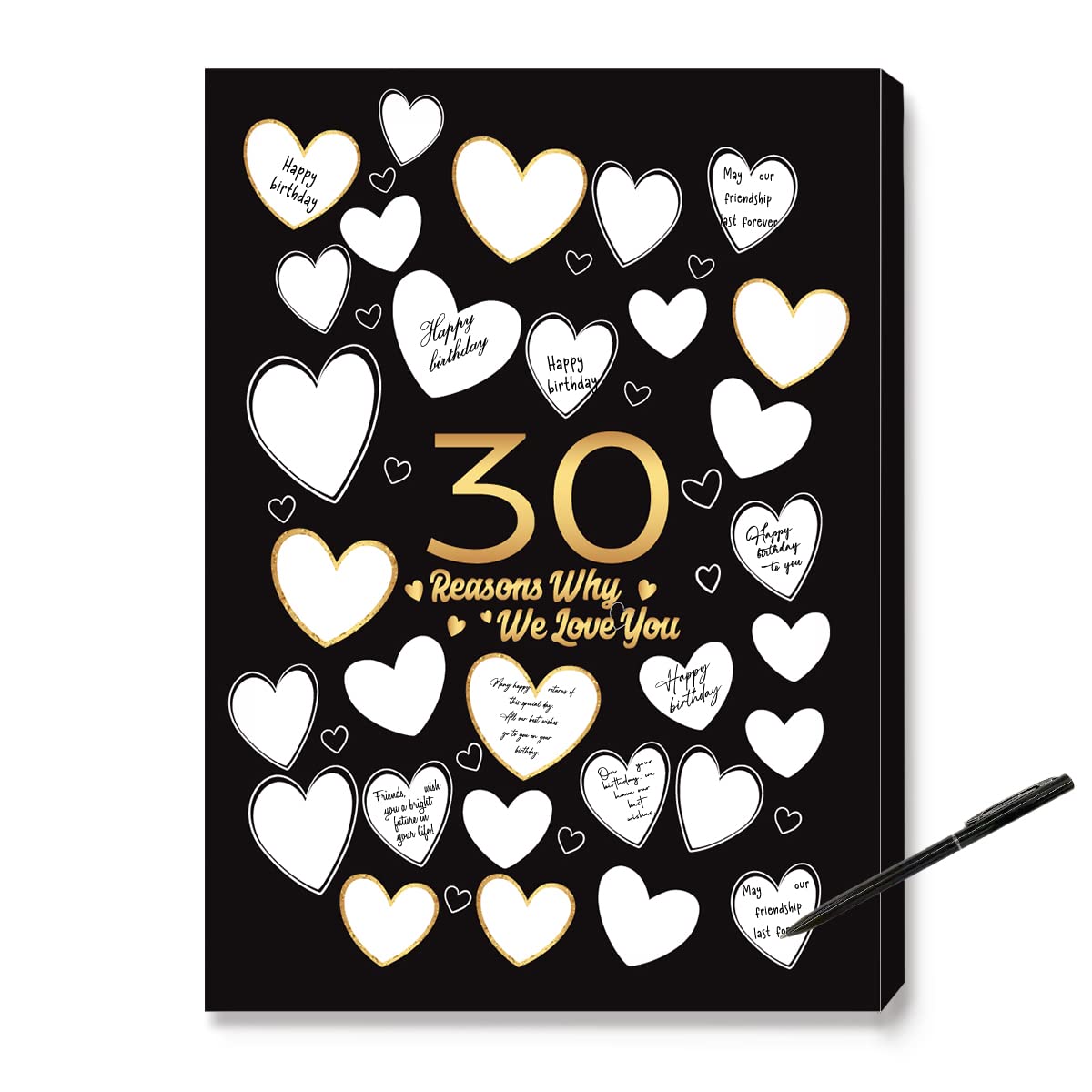 30 Reasons Why We Love You - 11x15 Inch Canvas Wall Art for 30th Birthday & Anniversary Decor - Perfect Gift for Women & Men - Ideal for Party Favors, Home & Office Decorations