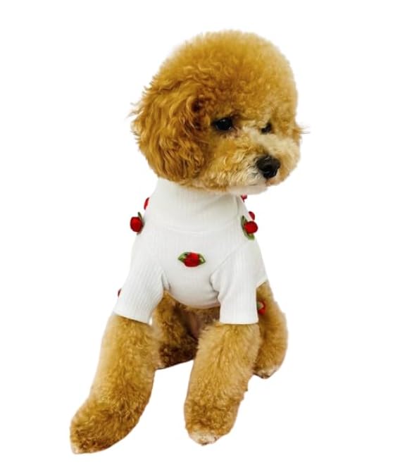 Stylish Pet Sweater with Rose Pattern for Small Dogs & Cats - Perfect for Winter Outings & Photo Shoots