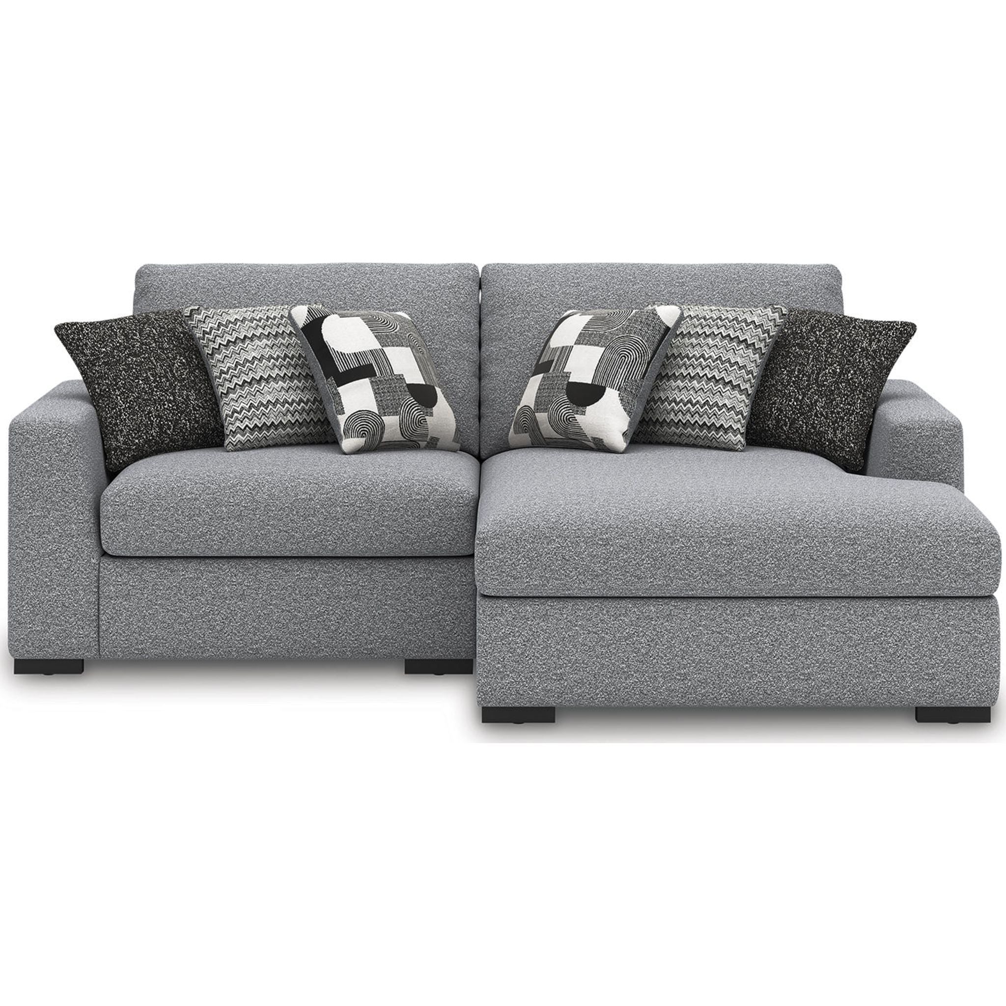 Bealton 2-Piece Sectional Sofa with Chaise Lounge - Modern L-Shaped Couch in Salt & Pepper Fabric - Perfect for Living Room, Family Room & Small Spaces