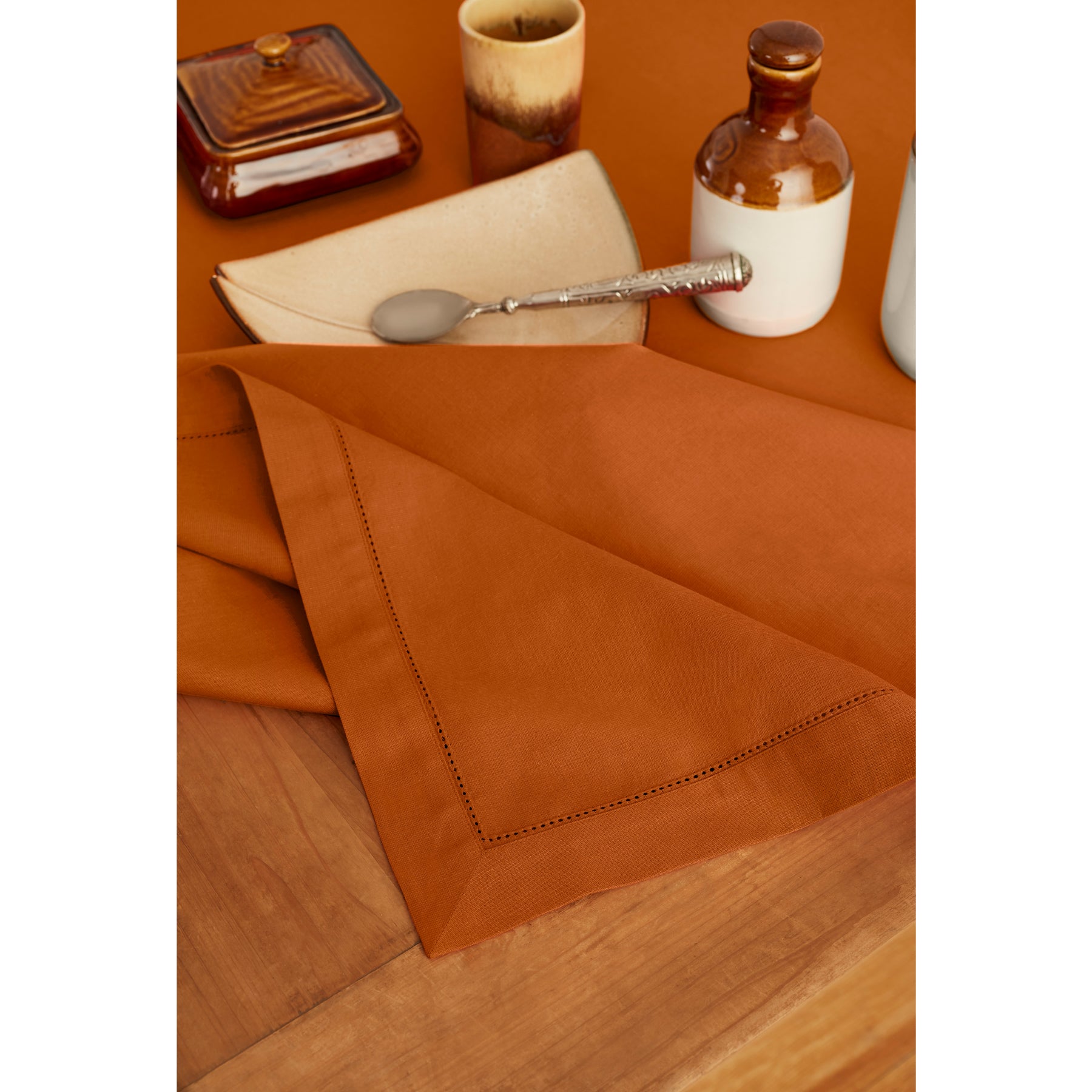 Premium Cotton Linen Hemstitch Tablecloth - Elegant Dining Table Cover for Home Decor, Parties & Special Occasions