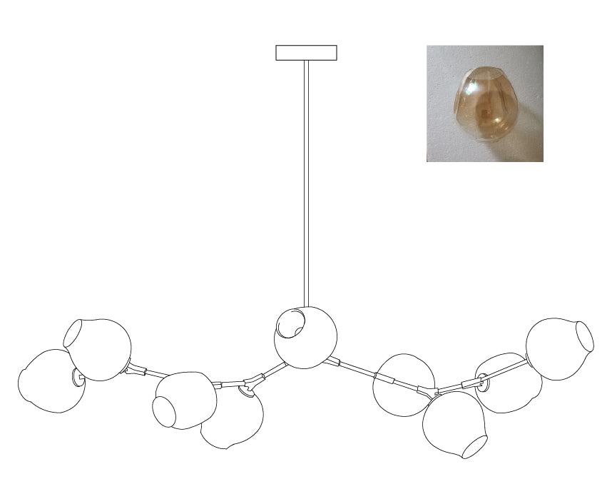 Modern Bifurcation Bubble Chandeliers - Elegant Crystal Glass Ceiling Light Fixture for Dining Room, Living Room & Bedroom Decor