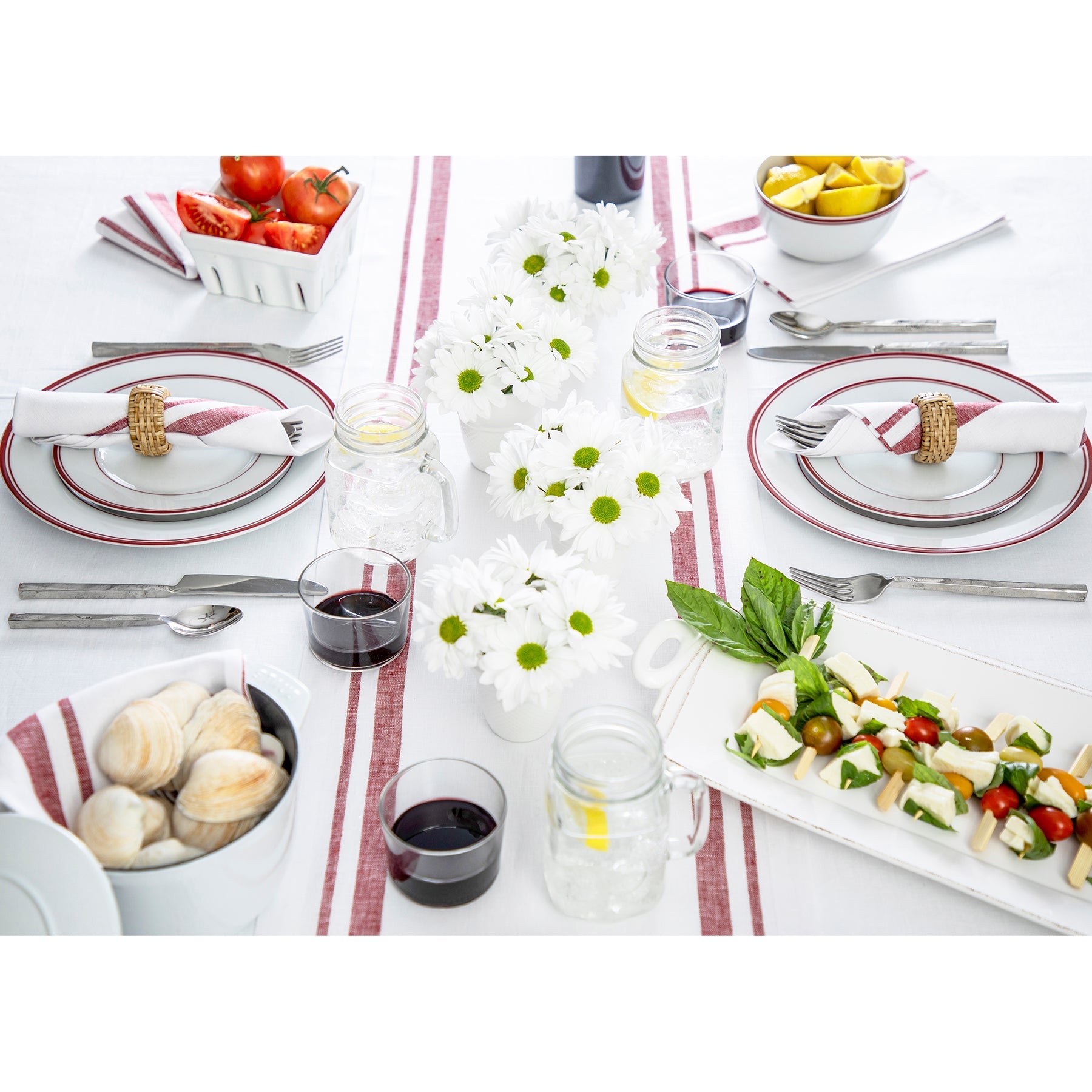 French Striped Cotton Napkins - Premium 12-Pack for Dining, Parties & Home Decor - Elegant Table Linens for Restaurants, Weddings & Everyday Use