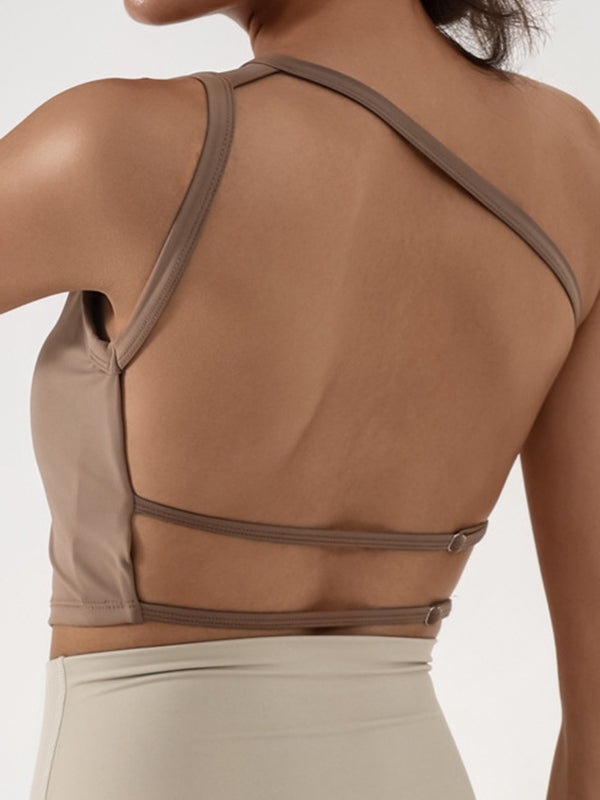 ZASUWA Women's Cross Back Sports Bra with Chest Pads - High Support Workout Top for Running, Yoga & Gym Fitness