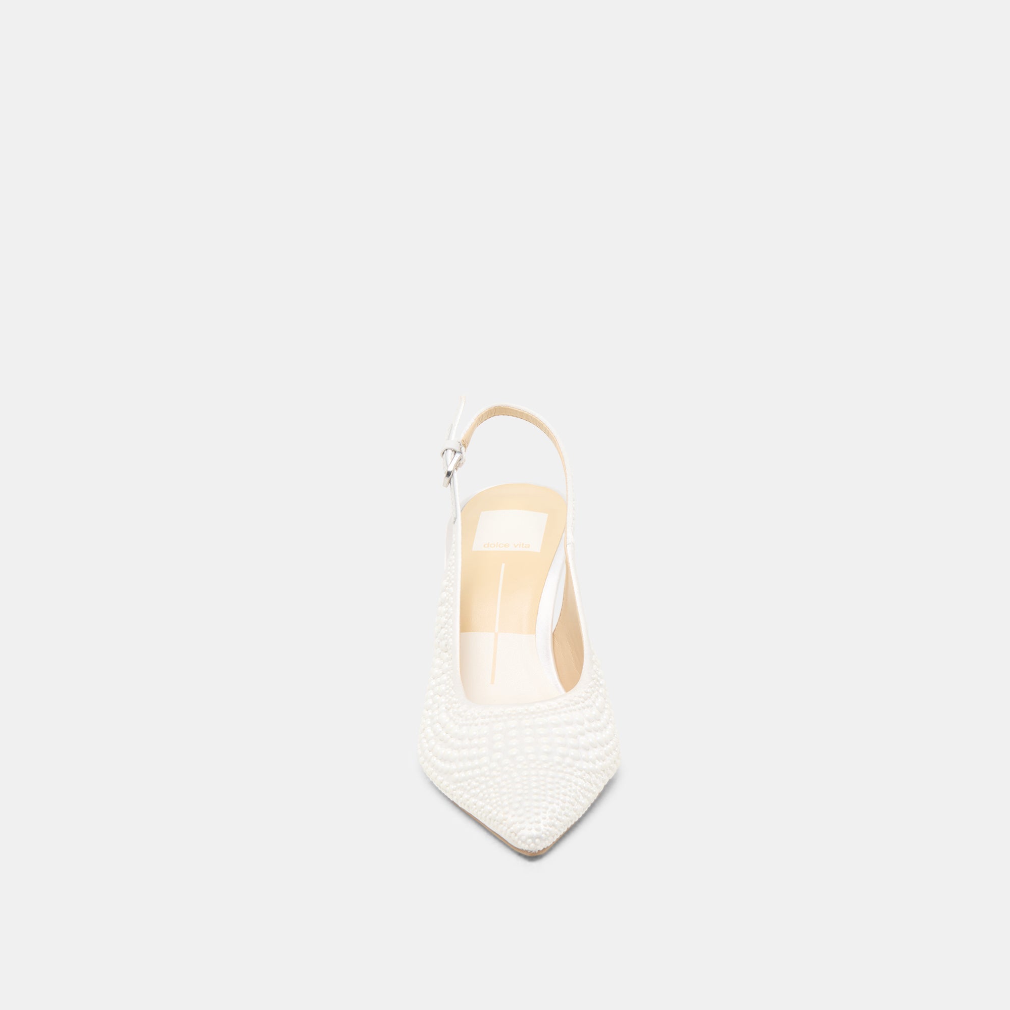 Elegant ELASI PEARL HEELS in True White Satin - Perfect for Weddings, Prom & Special Occasions