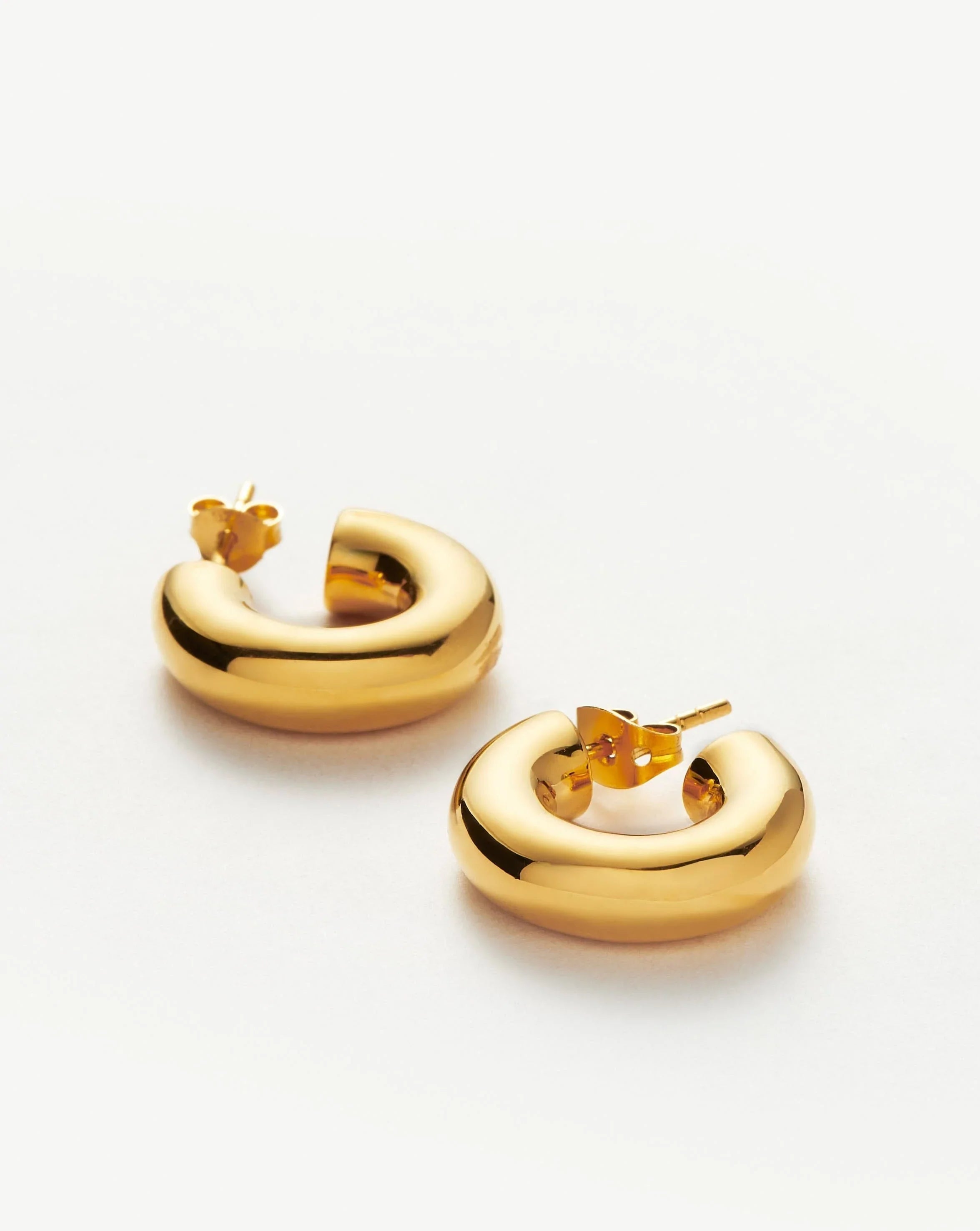 Chubby Tunnel Small Hoop Earrings - 18K Gold Plated Dainty Earrings for Women | Perfect for Everyday Wear, Parties & Gifts