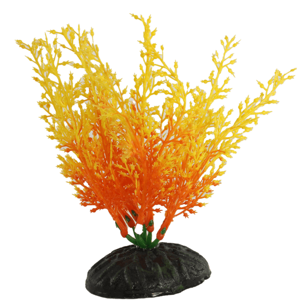 4 Pack Orange & Yellow Wisteria Plastic Betta Fish Plants - Artificial Aquarium Decor for Betta Fish Tanks, Fish Bowls & Home Aquariums