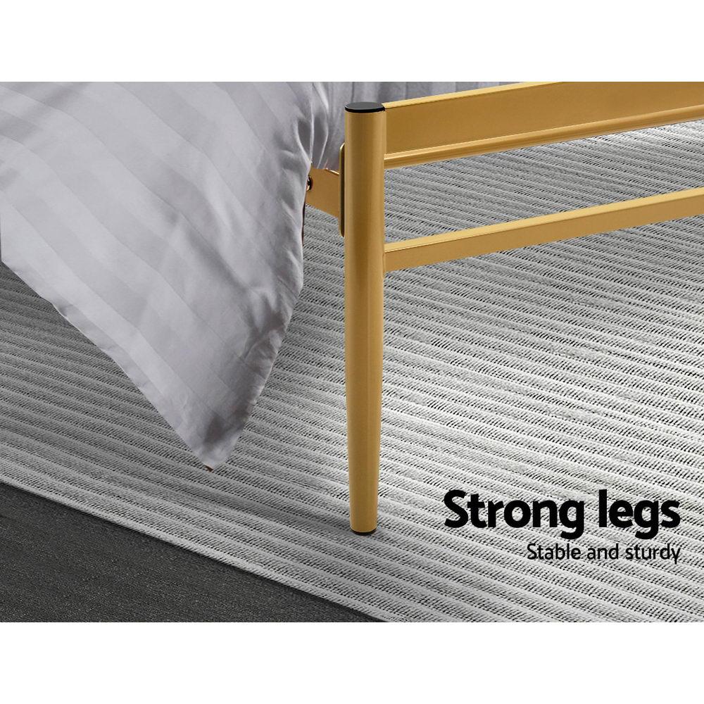 King Size Amor Bed Gold & Bonita Euro Top Mattress - Medium Firm Support for Back Pain Relief - Luxury Hybrid Mattress for Bedroom, Guest Room & Dorm Use