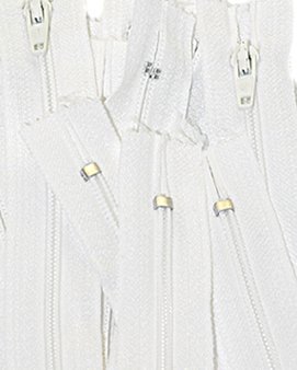 YKK® 4 Inch Nylon Coil Zippers for Skirts & Dresses - Size #3 Closed End White Zipper (10 Pack) - Perfect for DIY Fashion, Sewing Projects and Clothing Repairs