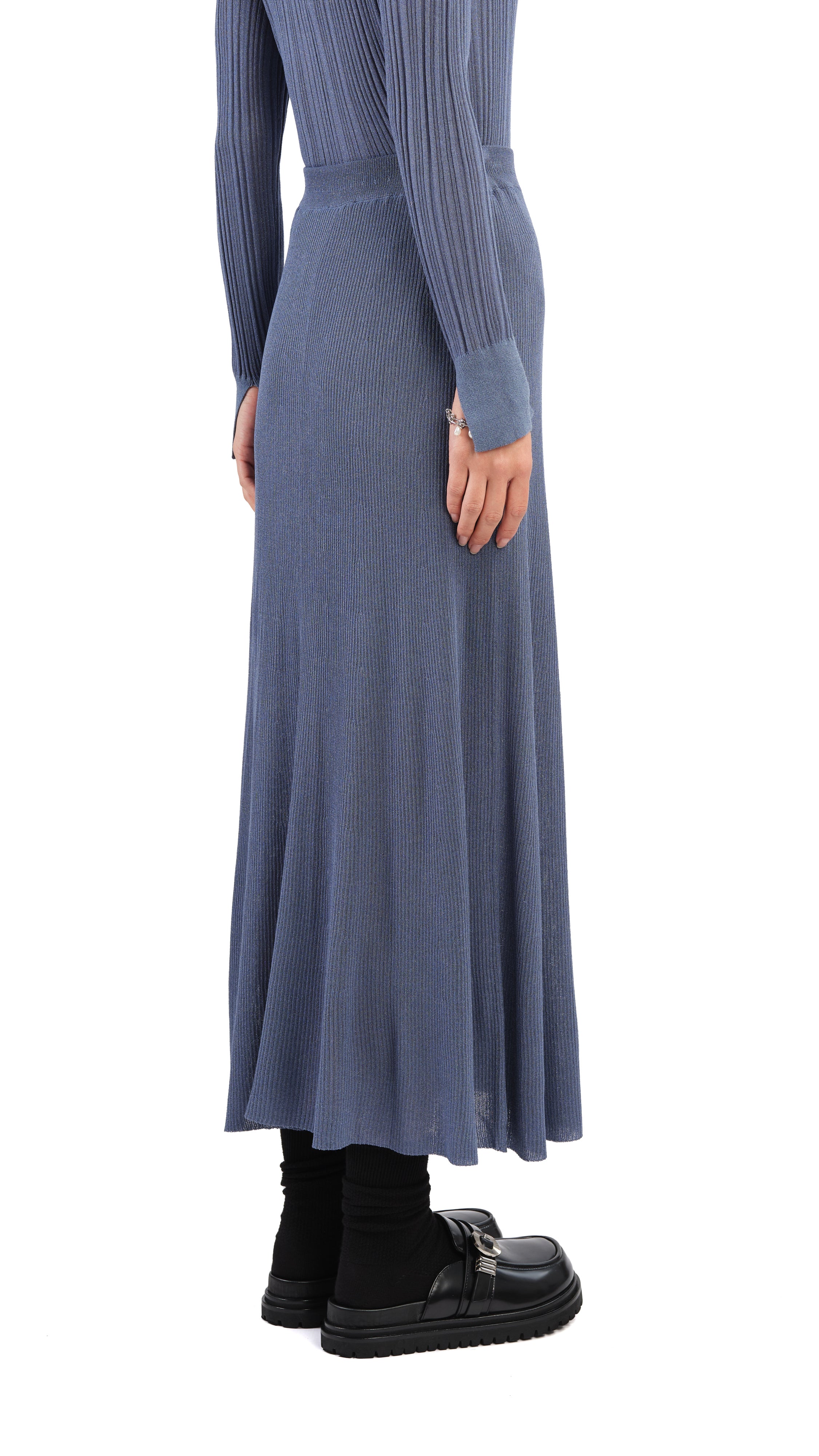 Lurex Knit Skirt for Women - Sparkly Metallic Midi Skirt with Stretchy Comfort - Perfect for Party, Night Out, and Holiday Events