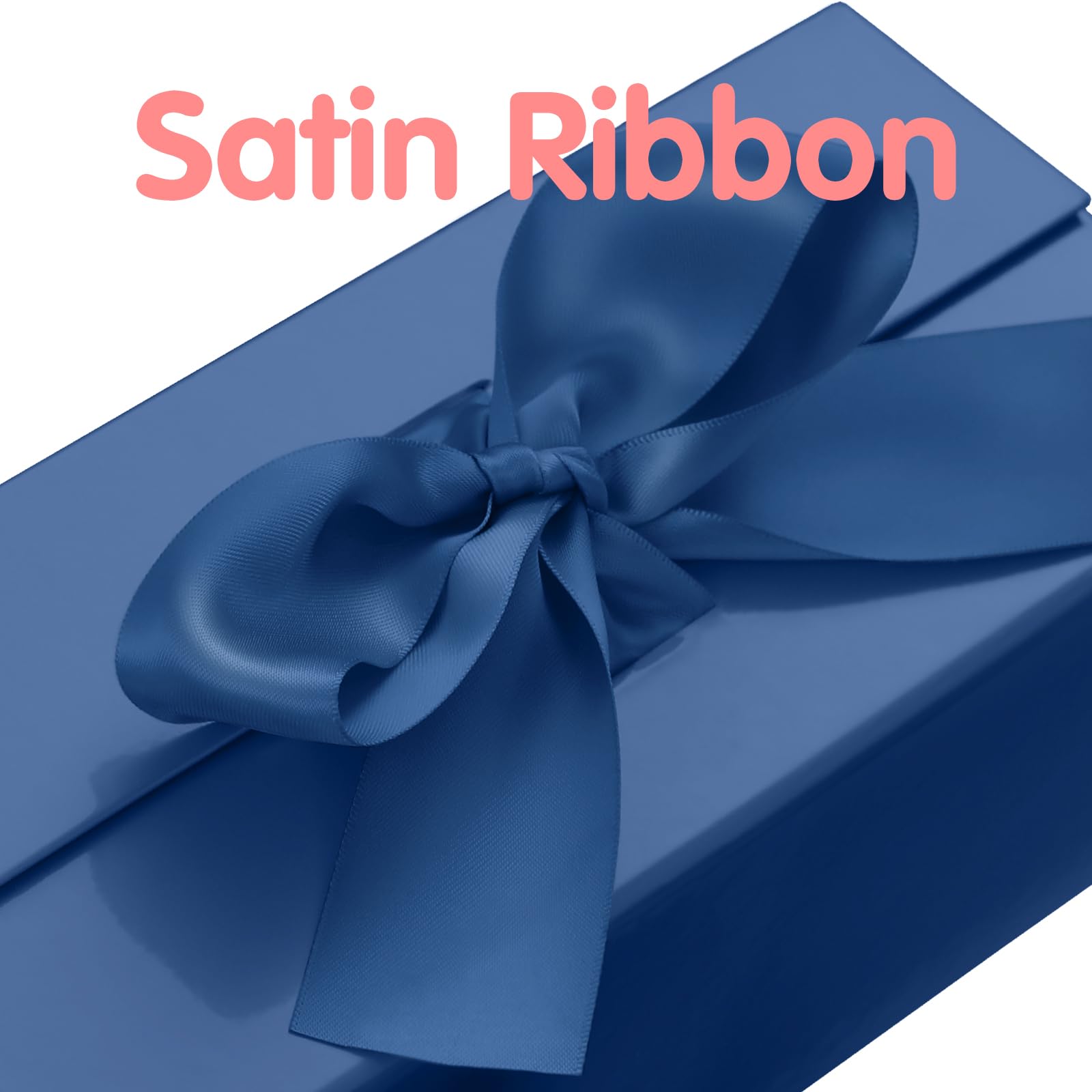 Premium Blue Magnetic Gift Box with Lid - 9x6.5x3.8 Inches Glossy Finish - Perfect for Groomsman Proposals, Wedding Favors, Birthday & Anniversary Presents - Elegant Ribbon Decorated Present Box for Special Occasions
