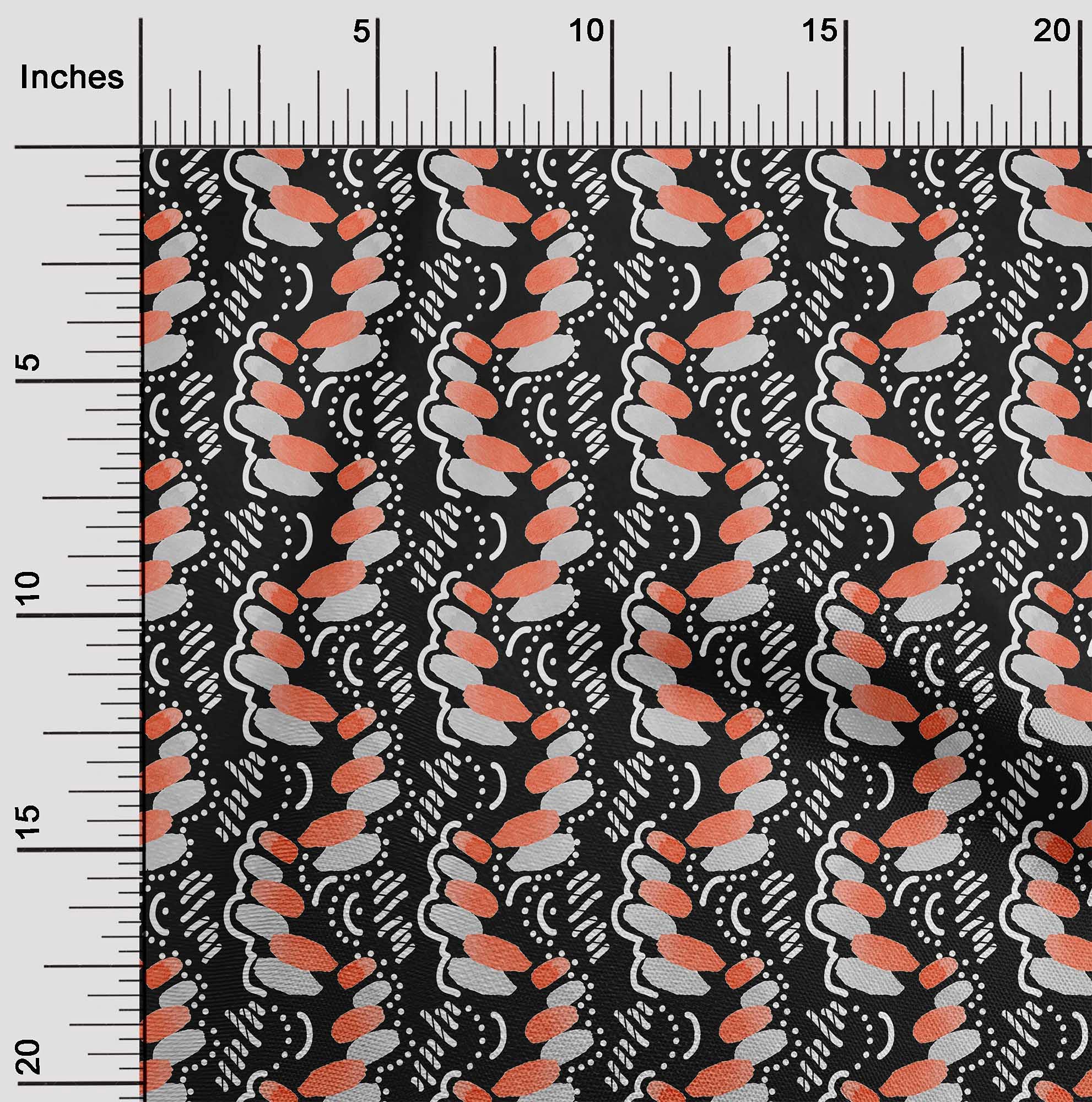 oneOone Velvet Black Fabric - 58 Inch Wide Printed Sewing Material for DIY Clothing & Crafts | Soft Abstract Design for Dresses, Curtains, Home Decor