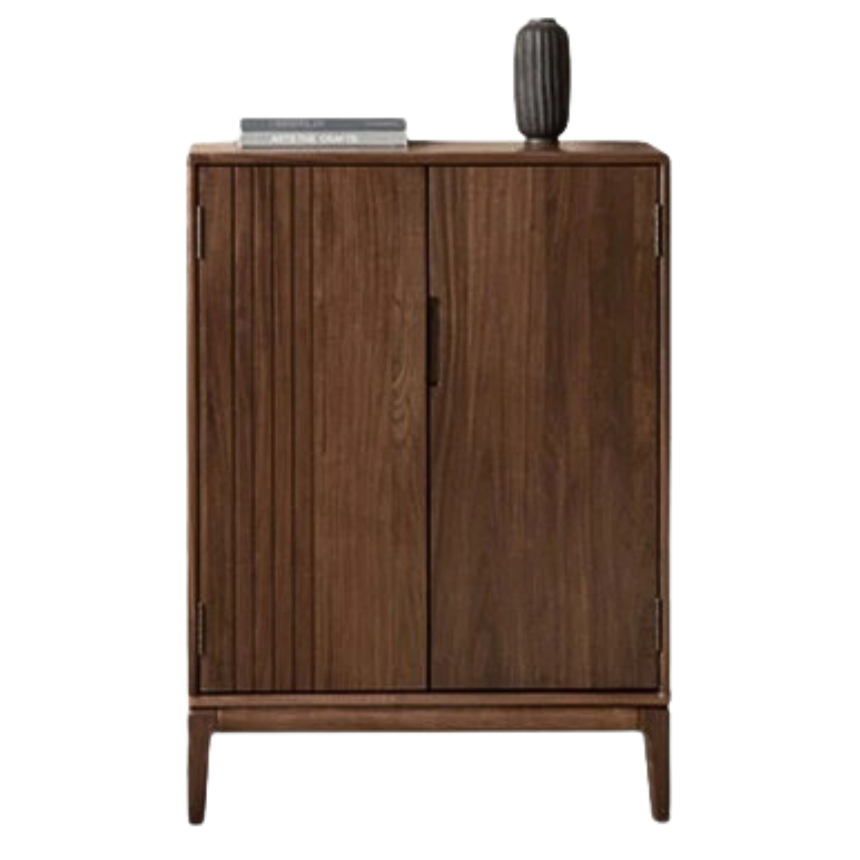 Black Walnut and Ash Wood 2-Door Shoe Cabinet for Entryway - Stylish Shoe Storage Organizer for Hallway, Mudroom, or Apartment Entrance