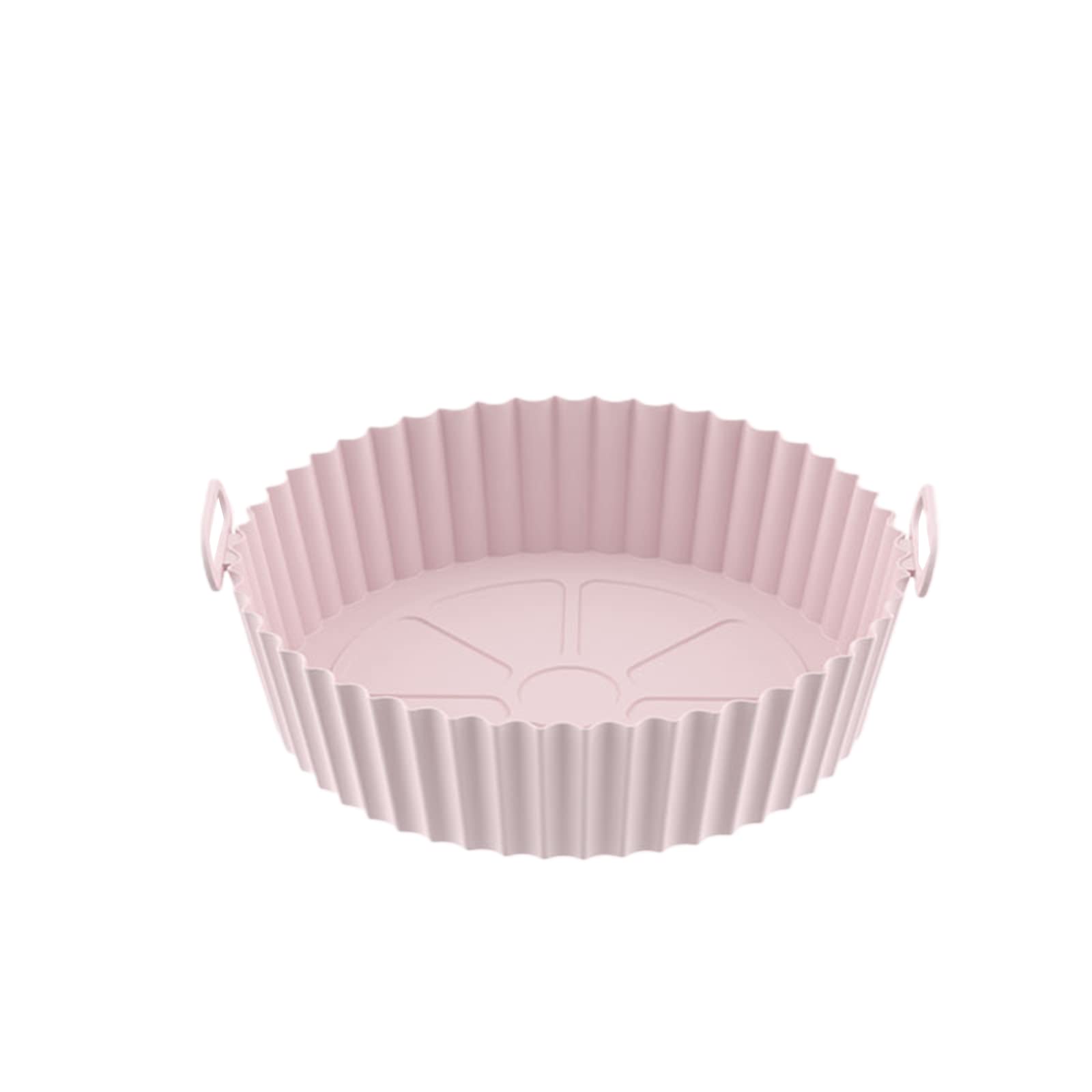 Non-Stick Air Fryer Silicone Pot Liners - Reusable, Food Safe, 7.87 Inch Pink Silicone Basket for Air Fryer Oven - Perfect for Baking, Roasting & Frying - Parchment Paper Replacement with Solid Pleated Edge