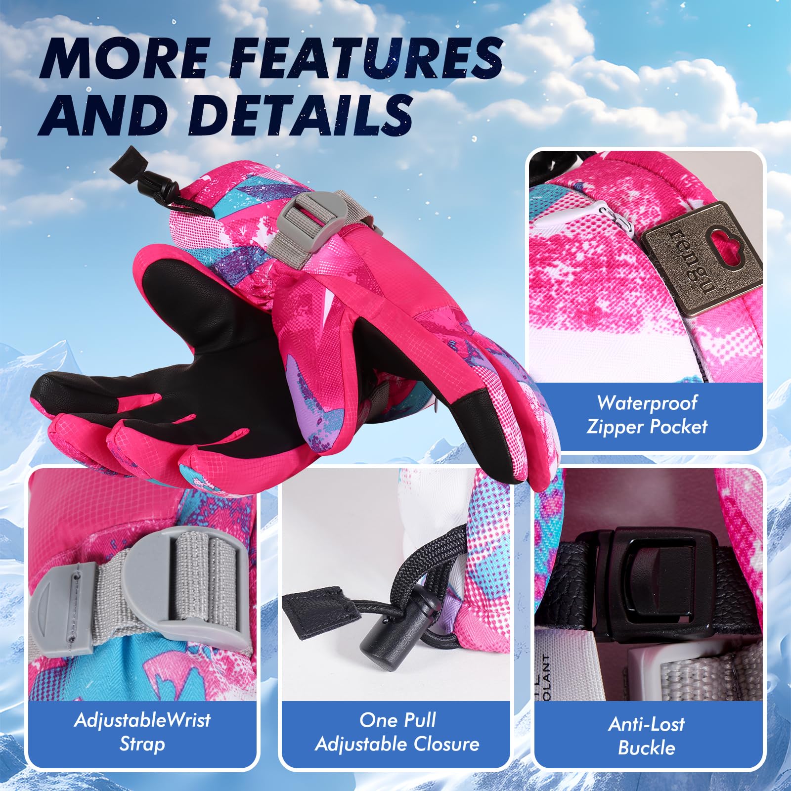**Waterproof Ski Gloves for Men & Women - Warm Winter Snow Gloves for Skiing, Snowboarding & Outdoor Sports - Breathable Cold Weather Gloves for Extreme Conditions**    *(Perfect for Skiing, Snowboarding, Hiking, and Winter Adventures!)*