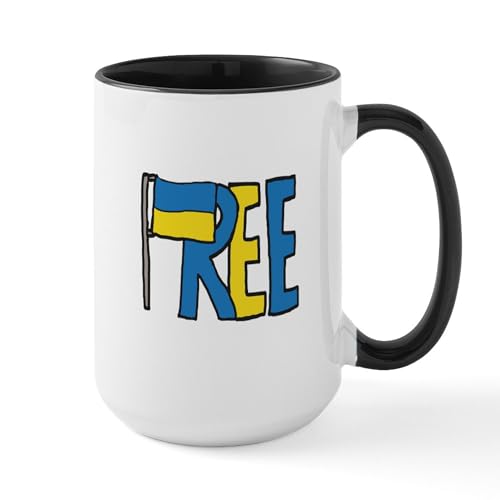 White/Black Inside - Free Ukraine Mugs