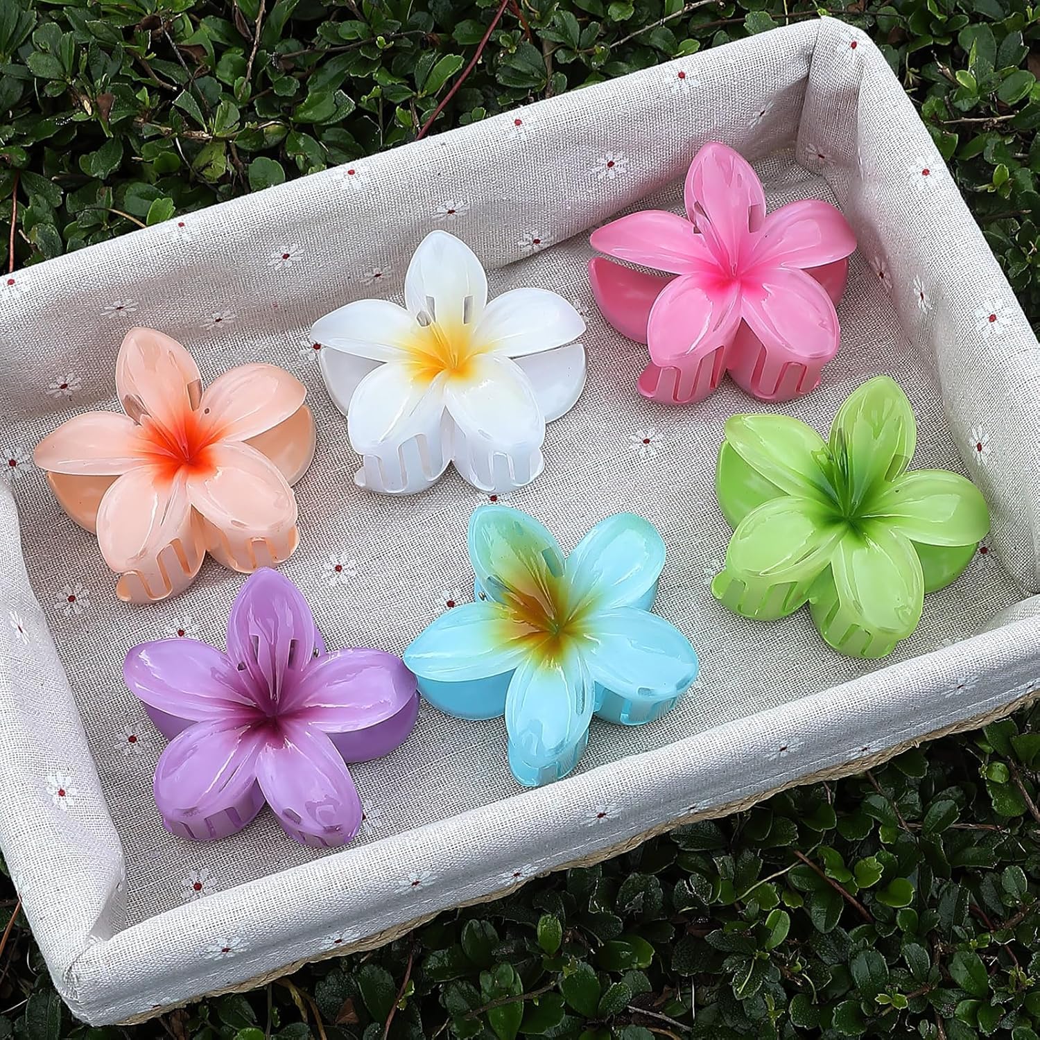 Haiccell 6-Piece Korean Flower Claw Clip Set for Women - Stylish Floral Hair Clips, Cute Hair Accessories for Women and Girls | Perfect for Parties, Weddings and Everyday Hairstyles
