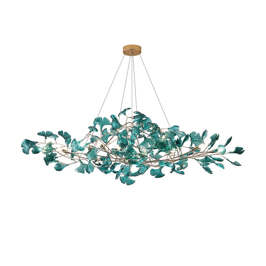 Elegant Acrylic Ginkgo Leaf Chandelier - Modern Gold Leaf Ceiling Light Fixture for Dining Room, Bedroom & Living Room Decor