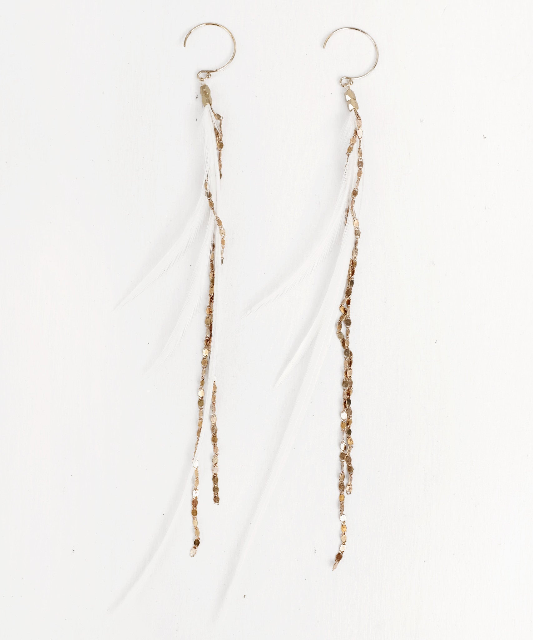 Sparkling Long Feather Earrings for Women - Boho Chic Dangle Earrings for Parties, Weddings & Festivals | Handmade Fashion Jewelry Gift