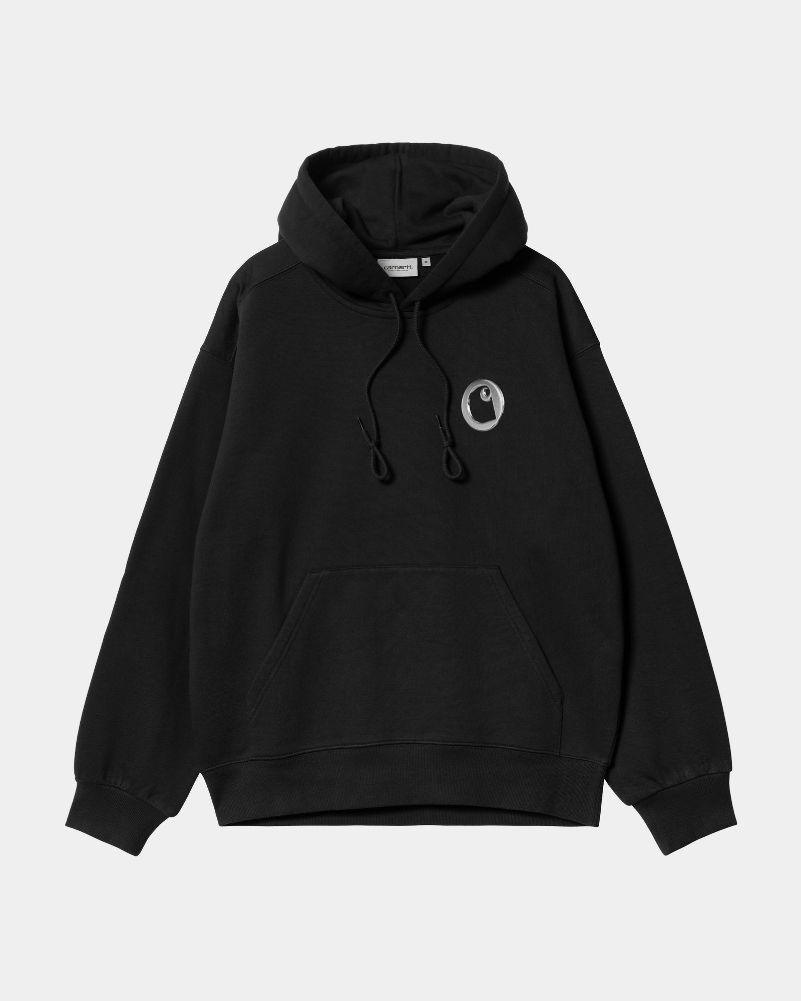 Charm Link Hooded Sweatshirt - Black & Silver Stone Washed | Cozy Pullover for Women | Perfect for Casual Outfits, Layering & Streetwear Fashion