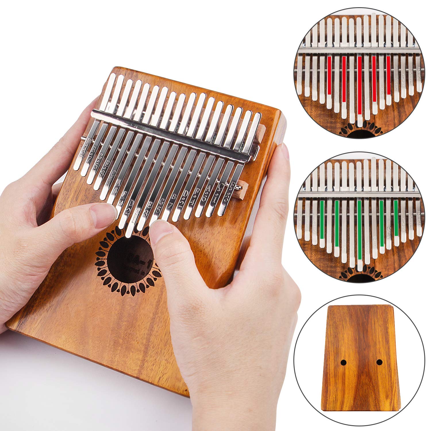 17 Key Kalimba Thumb Piano - Portable Wooden Mbira Finger Instrument for Beginners, Kids & Adults | Perfect for Relaxation, Music Therapy & Gift Giving