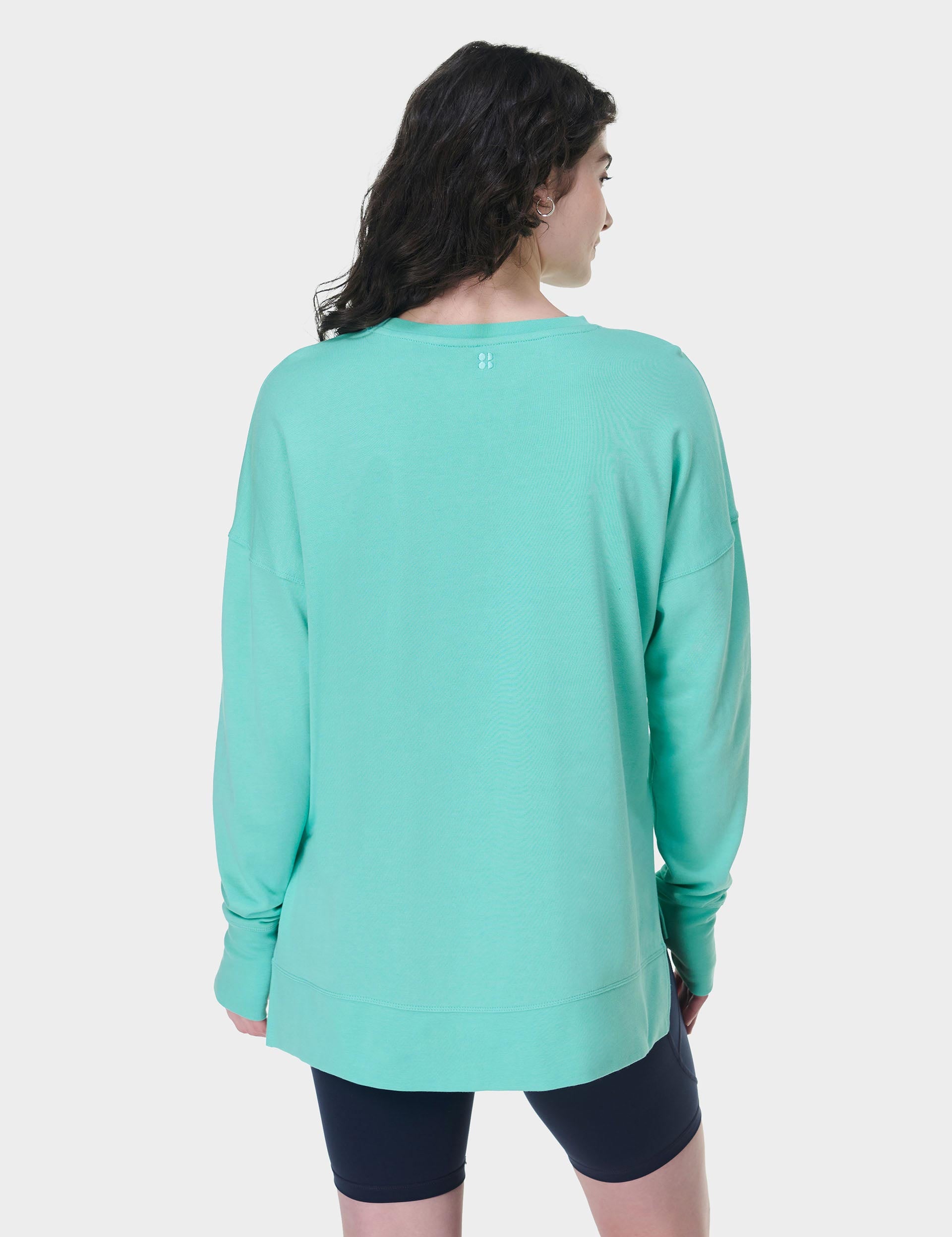 After Class Longline Sweatshirt for Women - Oversized Pullover Hoodie in Sea Spray Blue | Cozy Loungewear for Relaxing at Home, Running Errands & Casual Outings