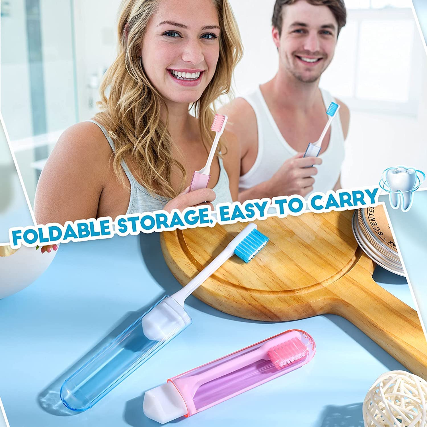 8 Pack Travel Toothbrush Set - Mini Portable Foldable Toothbrushes for Camping, School & Travel | Compact Oral Care for Kids & Adults | Perfect for Backpacks, Gym Bags & Emergency Kits
