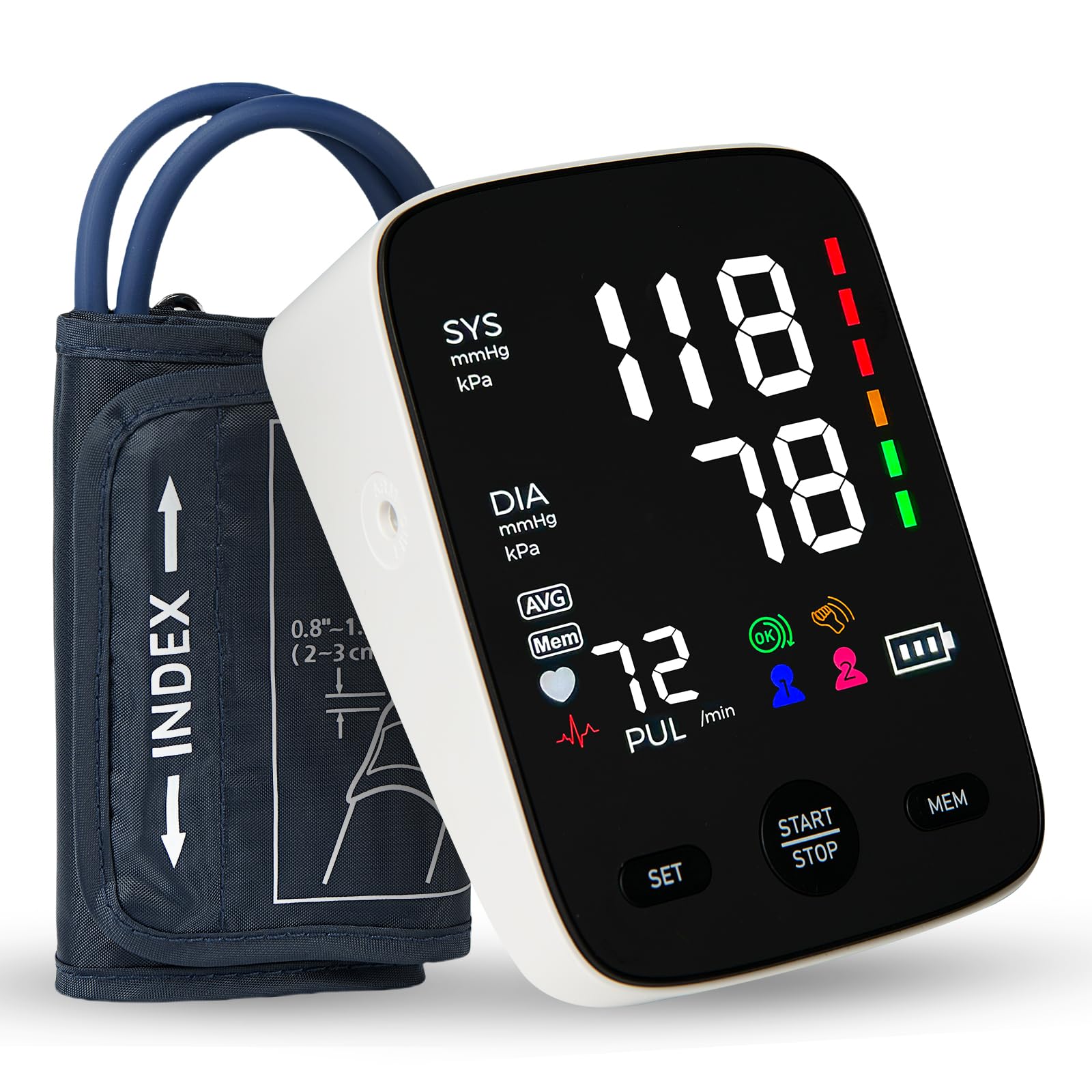 Automatic Upper Arm Blood Pressure Monitor with Large Backlit Display - 2x120 Memory, Adjustable Cuff (9-17 Inch), Arrhythmia Detection - Home Use for Hypertension & Heart Health Monitoring