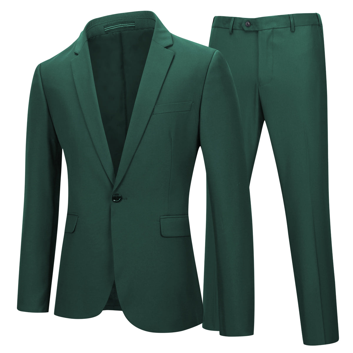 2 Piece Slim Fit Casual Suit for Men - Green Modern Business & Wedding Outfit - Perfect for Office, Parties & Formal Events