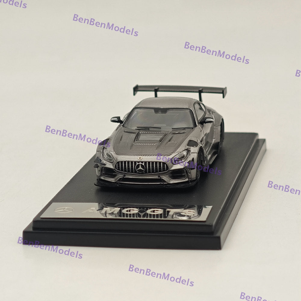1:64 Rhino Model RM Mercedes AMG GTS Widebody Racing Sports Car Diecast Model - Silver - Collectible Toy for Display, Racing Enthusiasts & Car Lovers