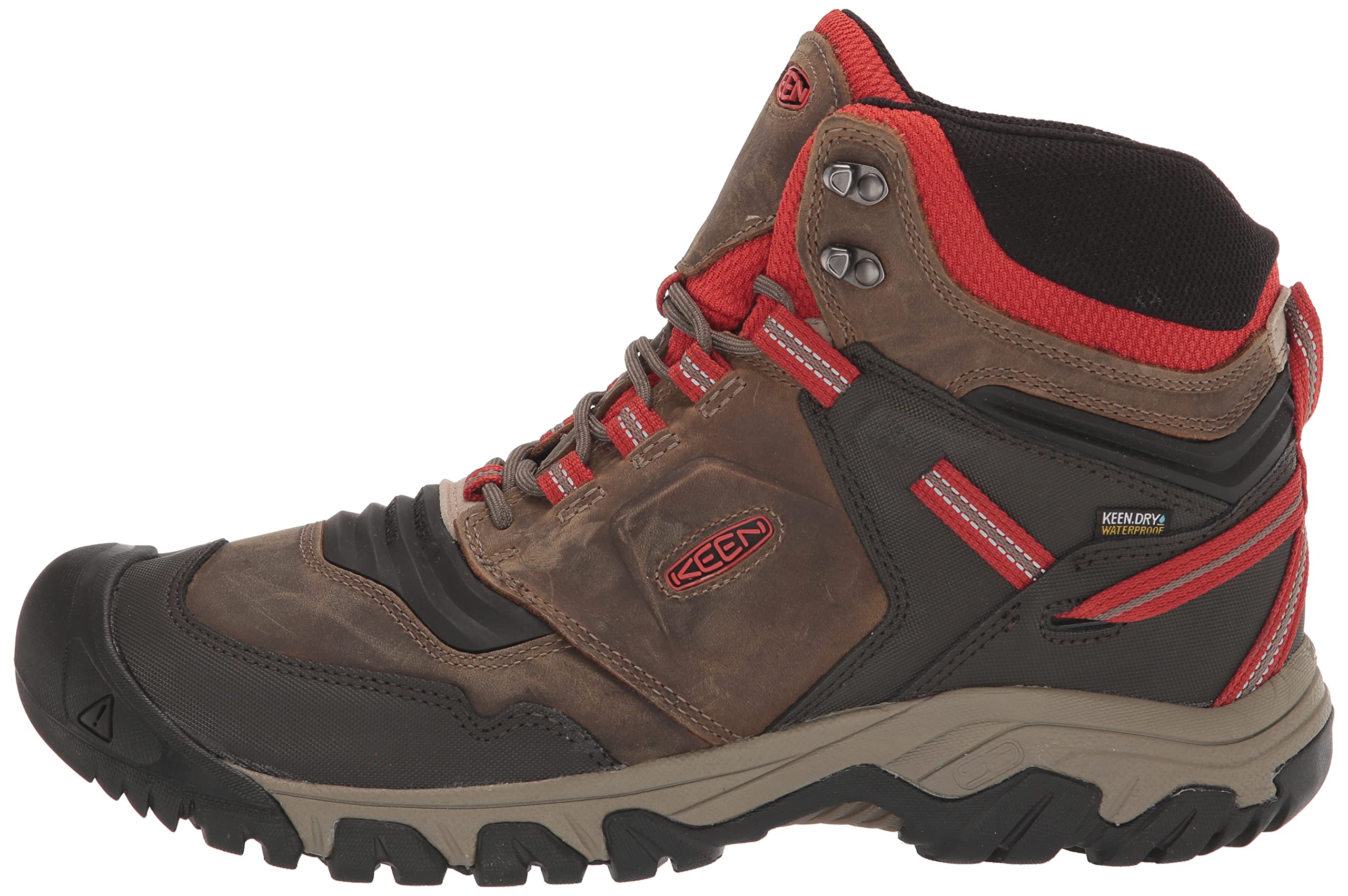 KEEN Men's Ridge Flex Mid Height Waterproof Hiking Boots - Lightweight & Durable Outdoor Footwear for Trail Walking, Camping & Mountain Trekking