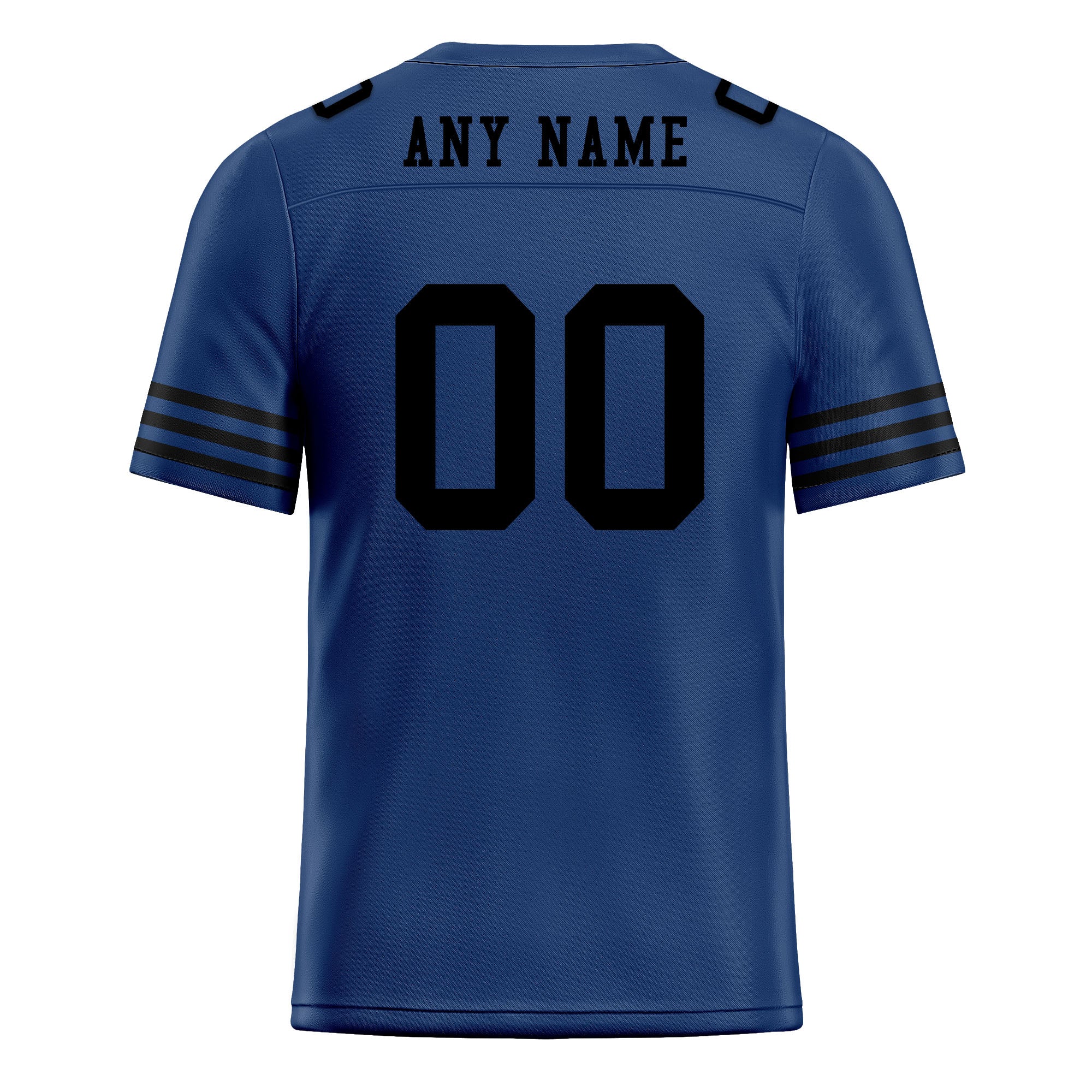 Custom Dark Blue & Black Striped Sleeves Personalized Authentic Football Jersey FBJ02 D06034 - Perfect for Game Day, Team Sports & Fan Apparel Gifts