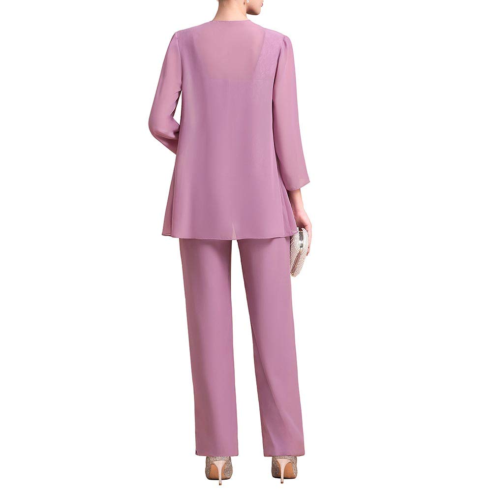 Elegant Mother of The Bride Pant Suit Set - 3 Piece Long Sleeve Jacket & Pants for Wedding Guest Outfits | Perfect for Formal Ceremonies, Receptions & Special Occasions