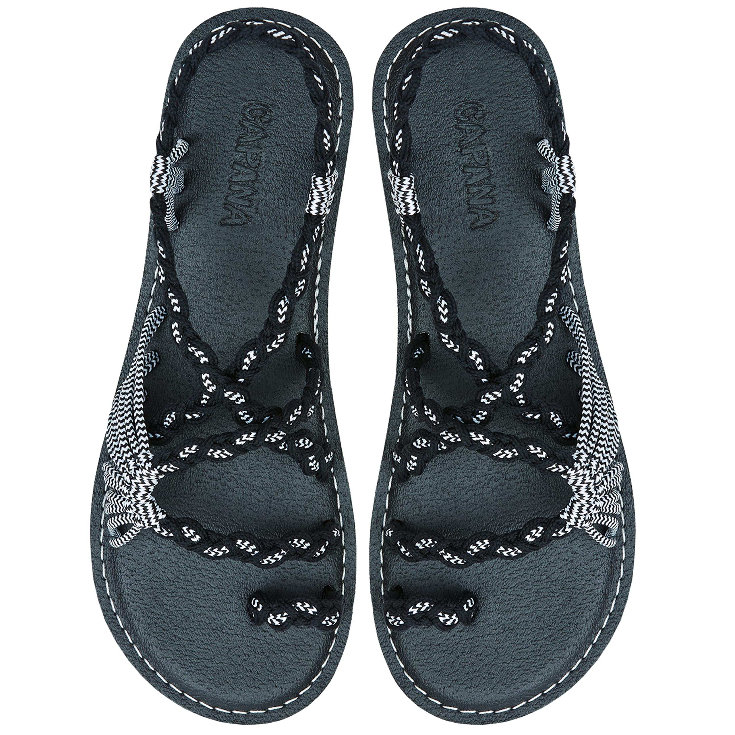 Handwoven Women's Flat Sandals - Boho Strappy Sandals for Walking, Beach & Water Activities | Comfortable Braided Rope Sandals for Casual Outings & Summer Vacations