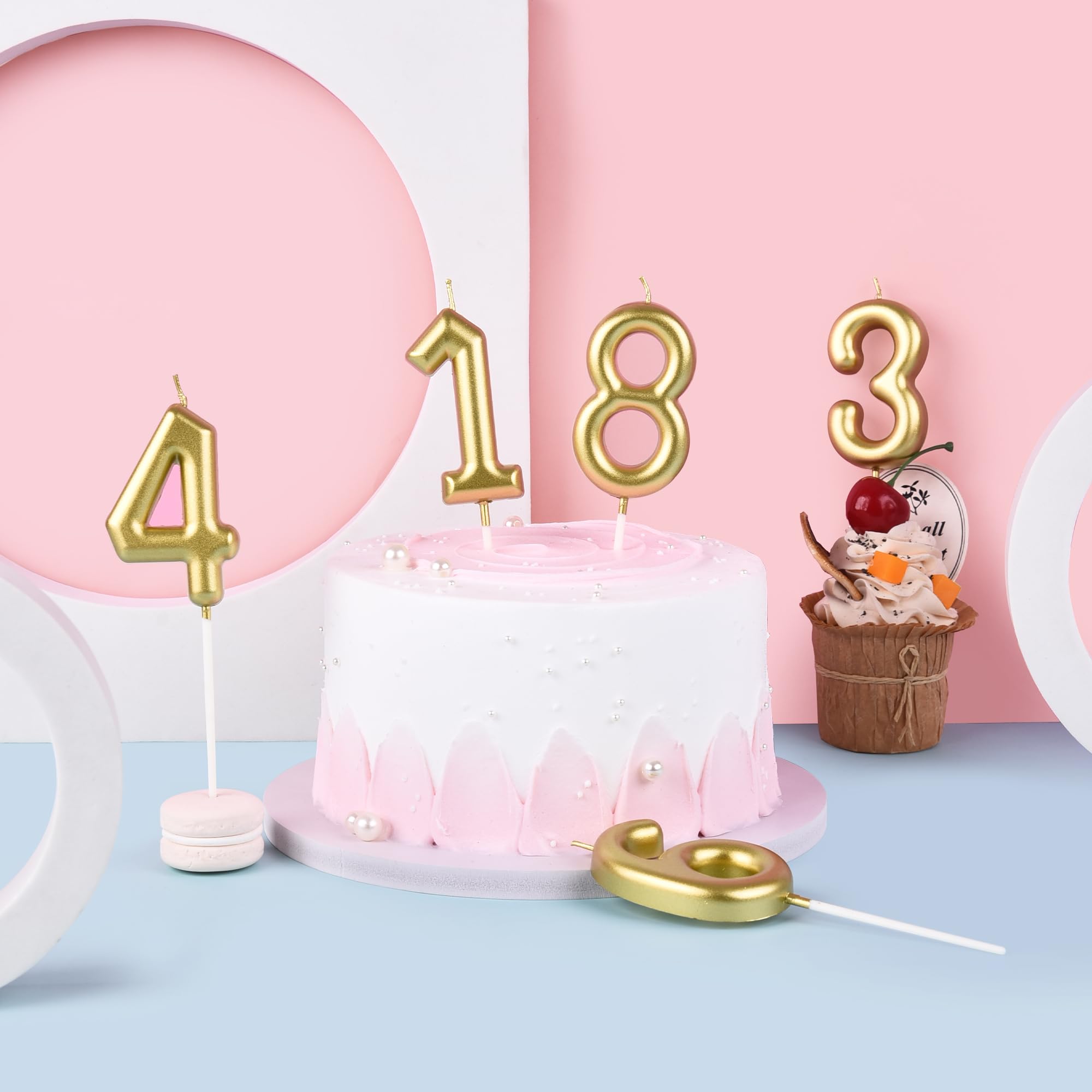 2.76 Inch Gold Number 40 Birthday Candles - Classic Gold Cake Candles for Birthday Party Decorations & Anniversary Celebrations